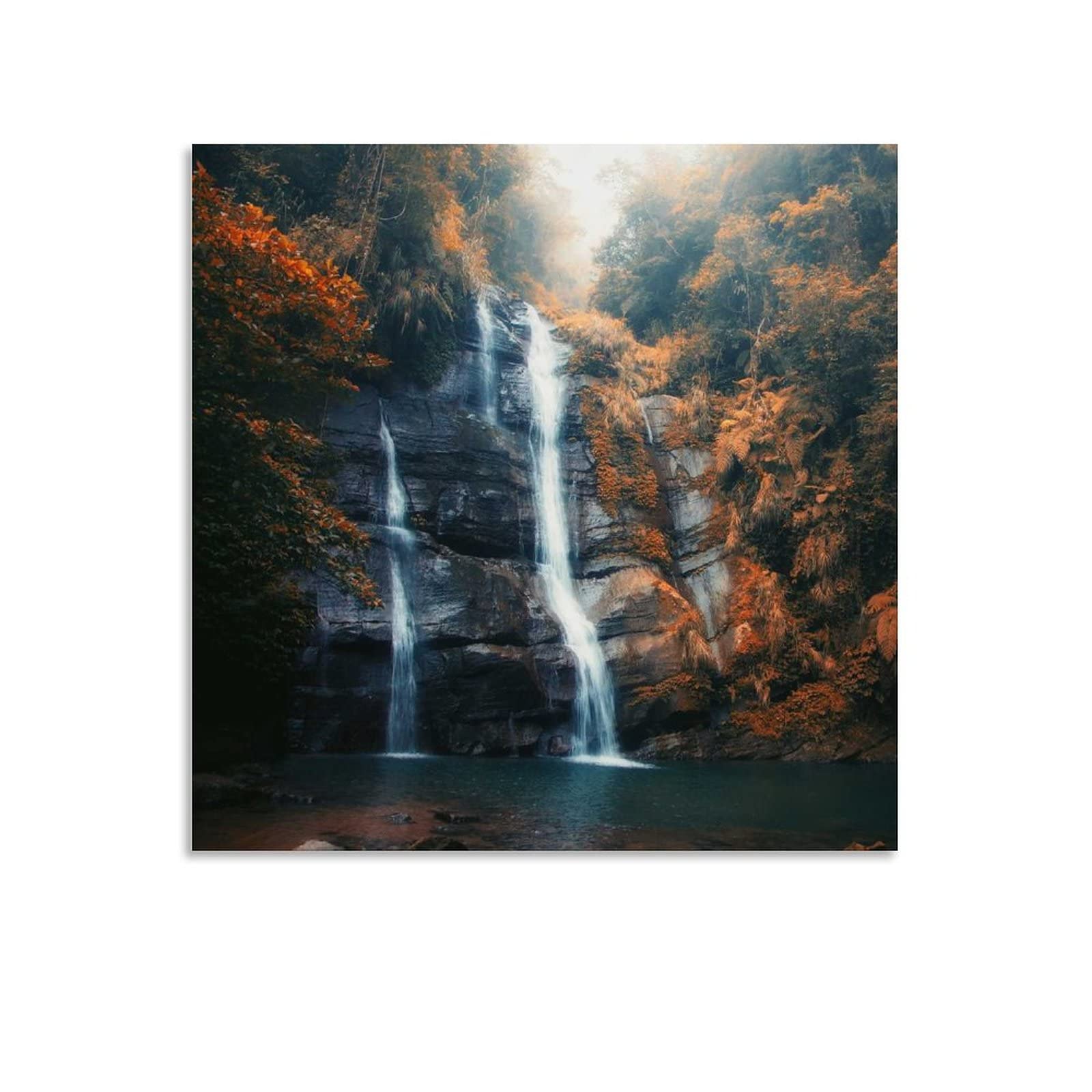 DOOPO Natural Scenery Waterfall Wall Art - Canvas Painting & Prints for Living Room Decor - Perfect for Home, Office, and Bedroom Wall Decoration