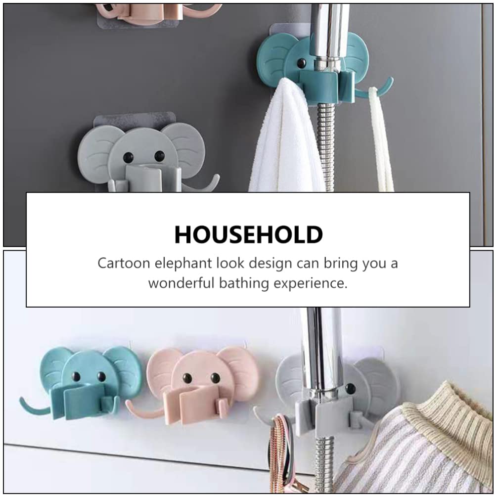 3pcs Elephant Shower Head Holder - Sturdy Bathroom Shower Bracket Stand with Cartoon Design for Kids, Perfect for Baby/Toddler Bath Time Fun and Bathroom Decor