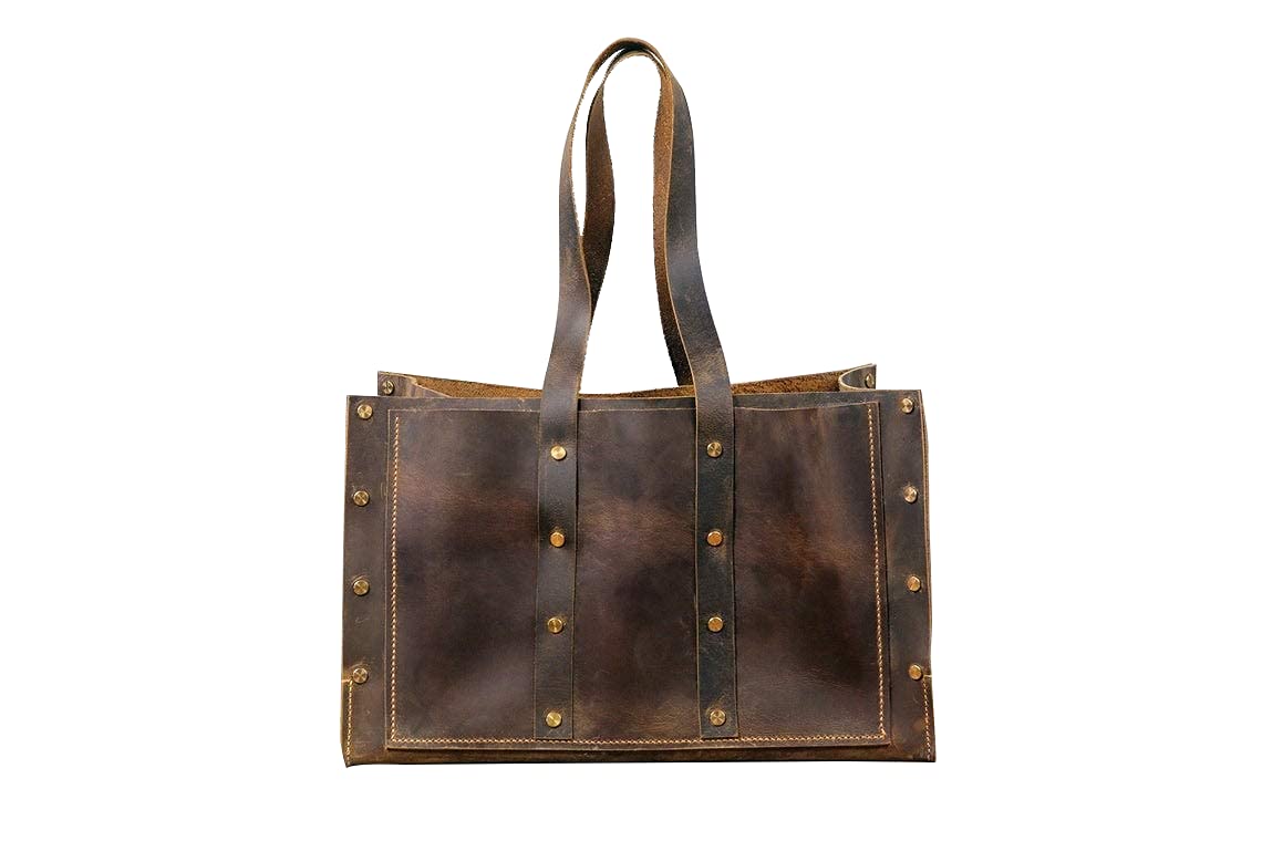 Premium Vintage Leather Tool Bag for Men - Custom Leather Tool Tote Box with Adjustable Straps - Perfect Workshop Organizer & Anniversary Gift for Husband (Model TB05C) - Ideal for Carpenters, Mechanics & DIY Enthusiasts