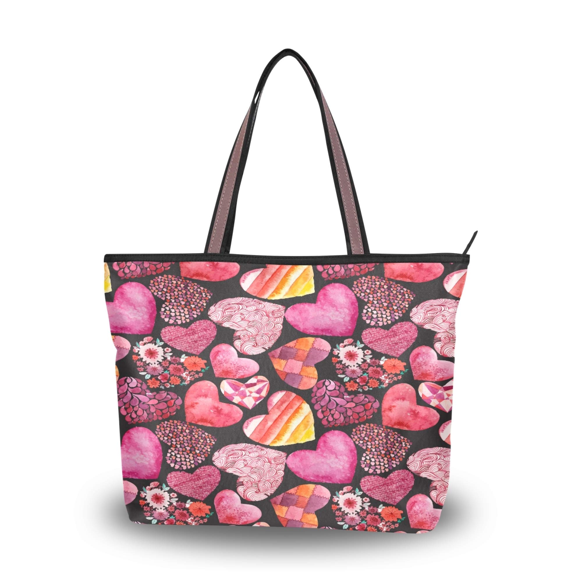 Valentine Tote Bags for Women - Heart Zippered Shoulder Purse for Date Night & Gifts