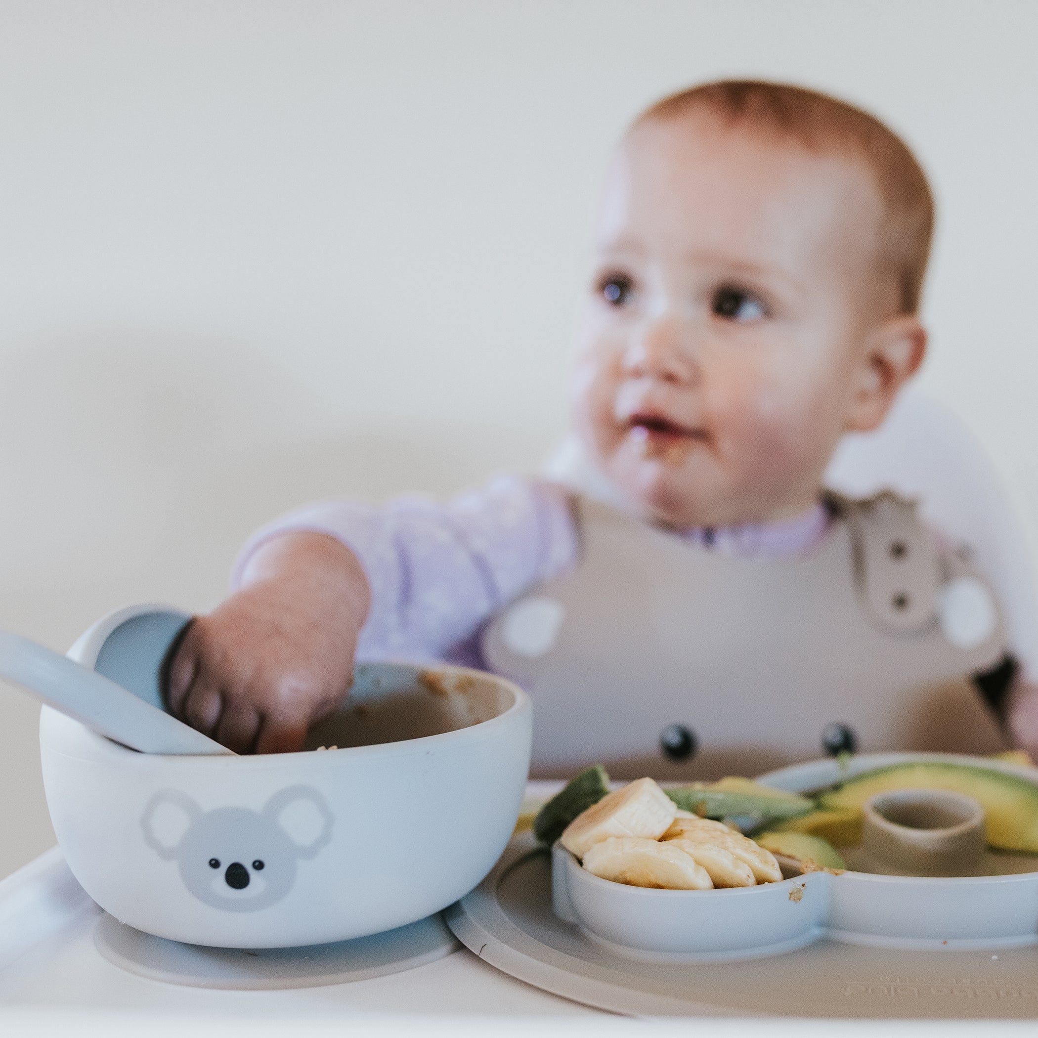 Aussie Animals 'Koala' 5-Piece Silicone Feeding Set - Perfect Baby Shower Gift for New Parents | BPA-Free, Dishwasher Safe Baby Utensils for Easy Mealtime