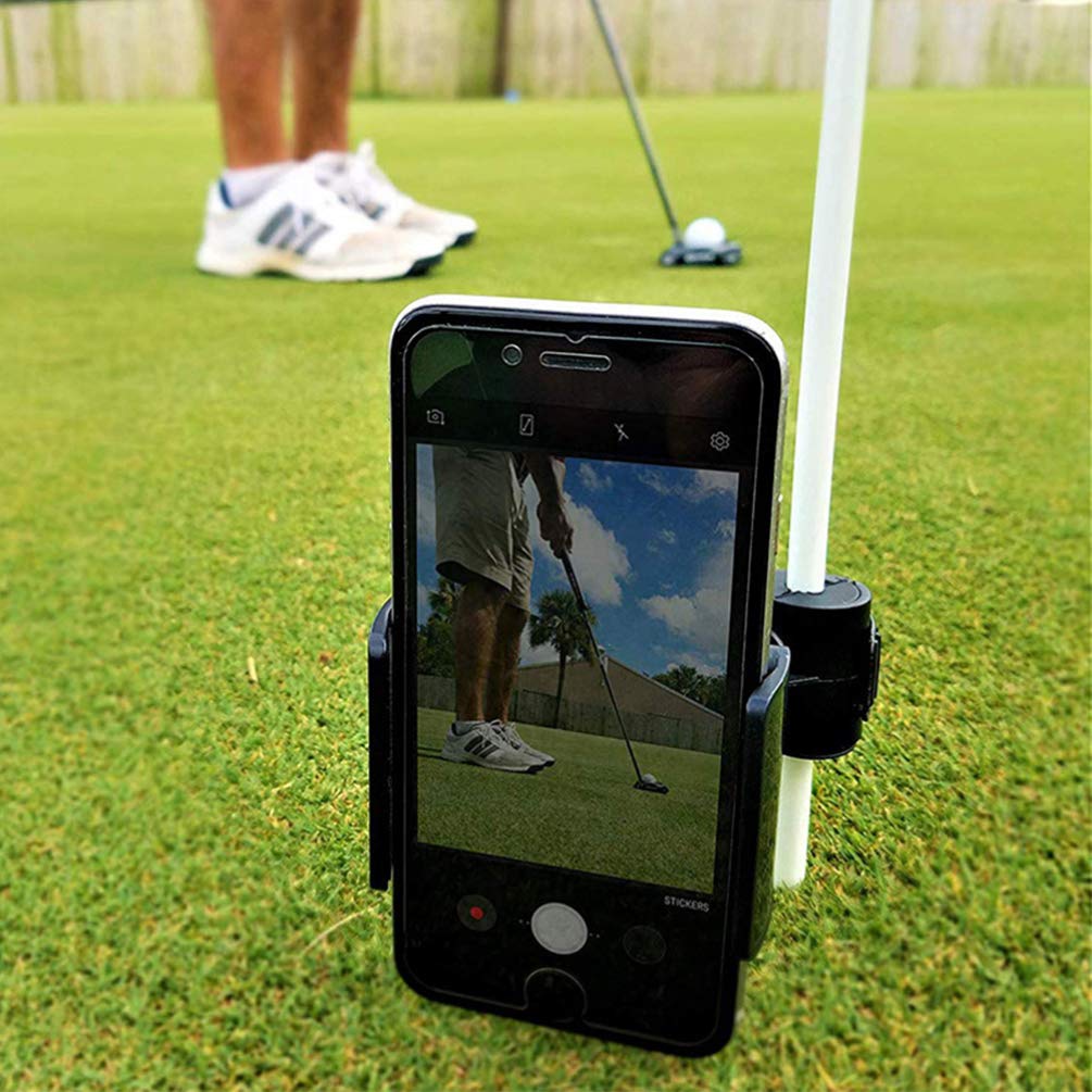 BESPORTBLE Portable Golf Swing Phone Holder - Adjustable Gooseneck Clip Stand for iPhone & Android, Perfect for Golf Training & Recording Practice Swings | Durable ABS Construction