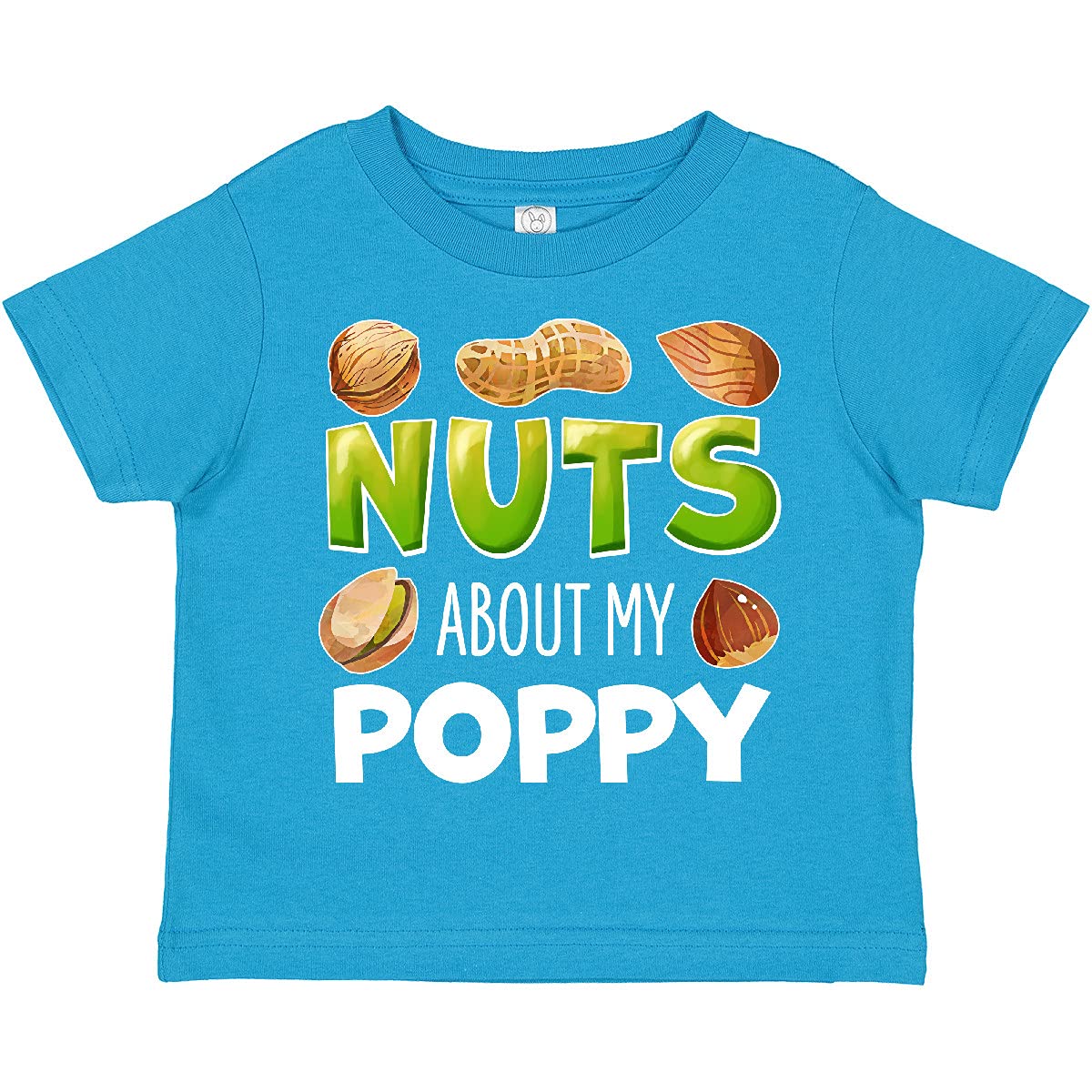 Inktastic 'Nuts About My Poppy' Peanut Almond Pistachio Toddler T-Shirt - Cute Casual Outfit for Toddler Boys & Girls - Perfect for Family Outings, Playdates & Photo Shoots