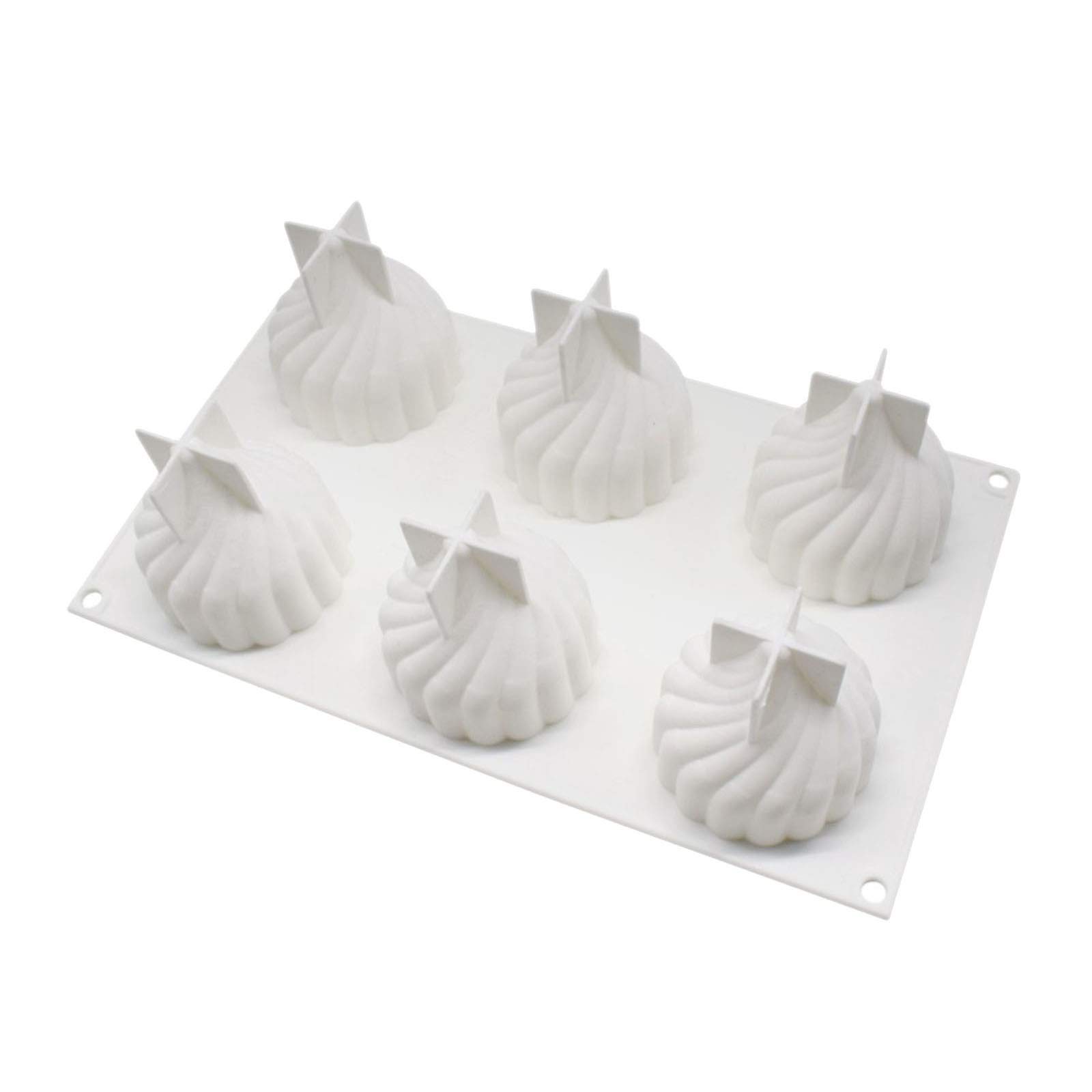 Premium 6-Piece Silicone Baking Mold Set for Cakes, Desserts & French Pastries - Non-Stick, Heat-Resistant, Reusable (White, One Size) - Perfect for Home Baking, Party Treats & Holiday Desserts