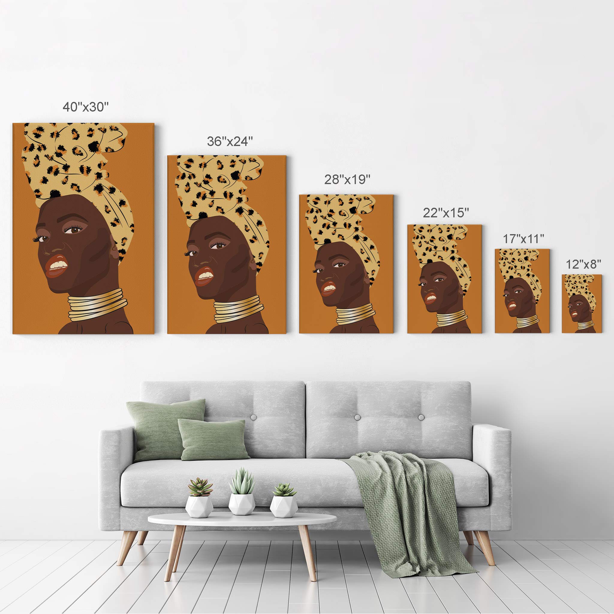 African American Wall Art Canvas Prints - Black Art Wall Decor for Home & Office, African American Black Girl Art, Gold Necklace Wall Decor, 36x24 Inches - Perfect for Living Room, Bedroom & Gallery Display