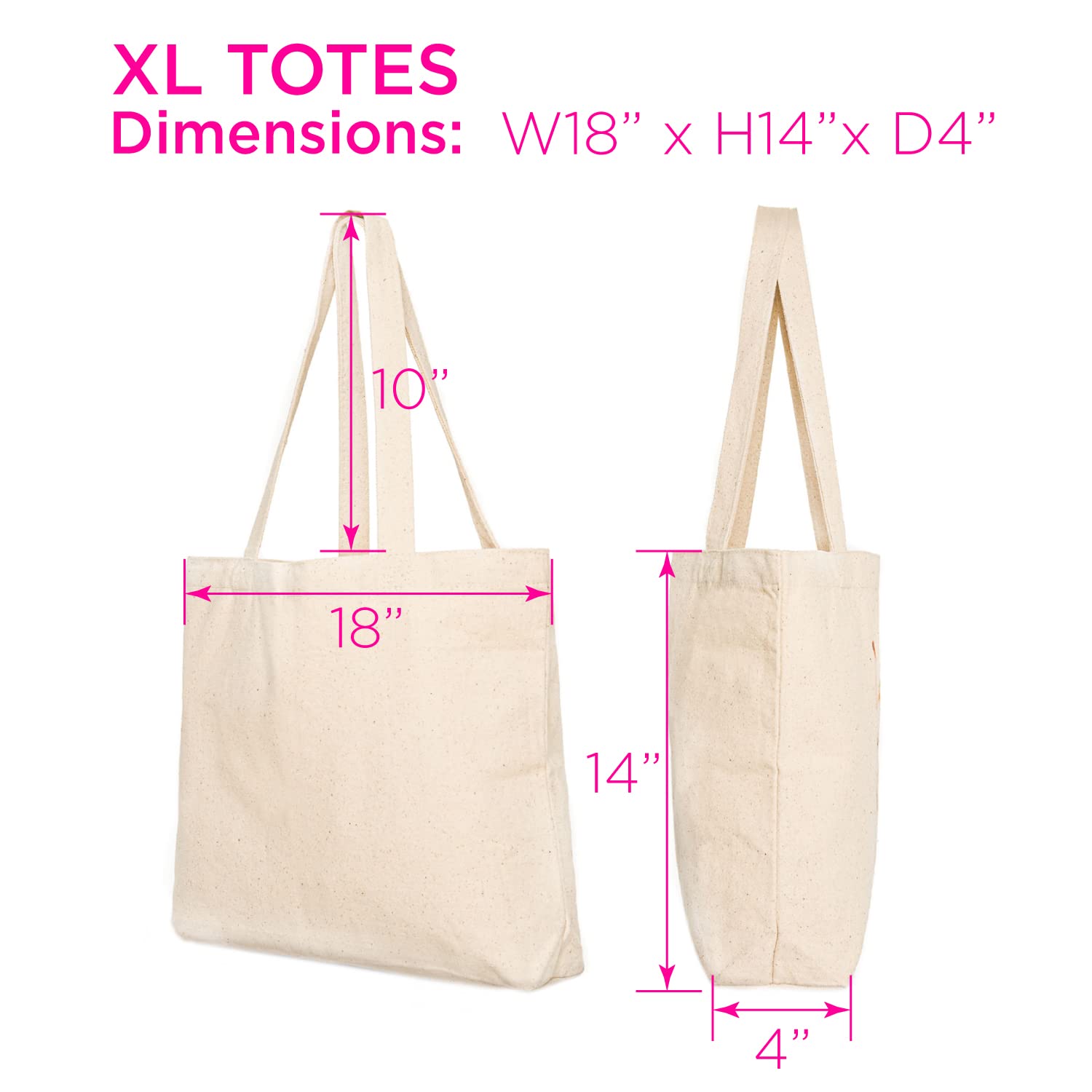 Premium Heavy Duty Canvas Tote Bag with Owl Design - 100% Natural Cotton Gusseted Shopping Bag for Groceries, Laptop & Everyday Use - Durable Reusable Eco-Friendly Carryall (T-OWL-XL)