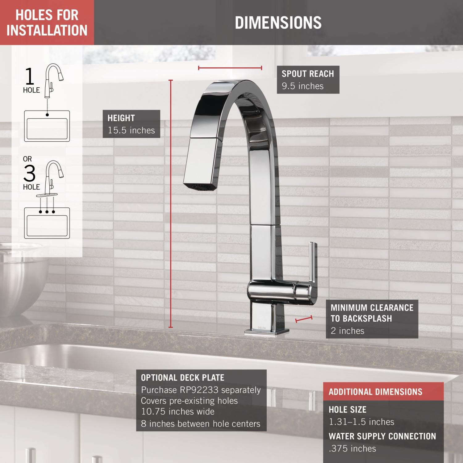 Delta 9193-DST Chrome Pivotal Pull-Down Kitchen Faucet with Magnetic Docking Spray Head - High Arc Modern Design for Easy Dishwashing & Food Prep - Perfect for Stainless Steel Sinks & Contemporary Kitchens