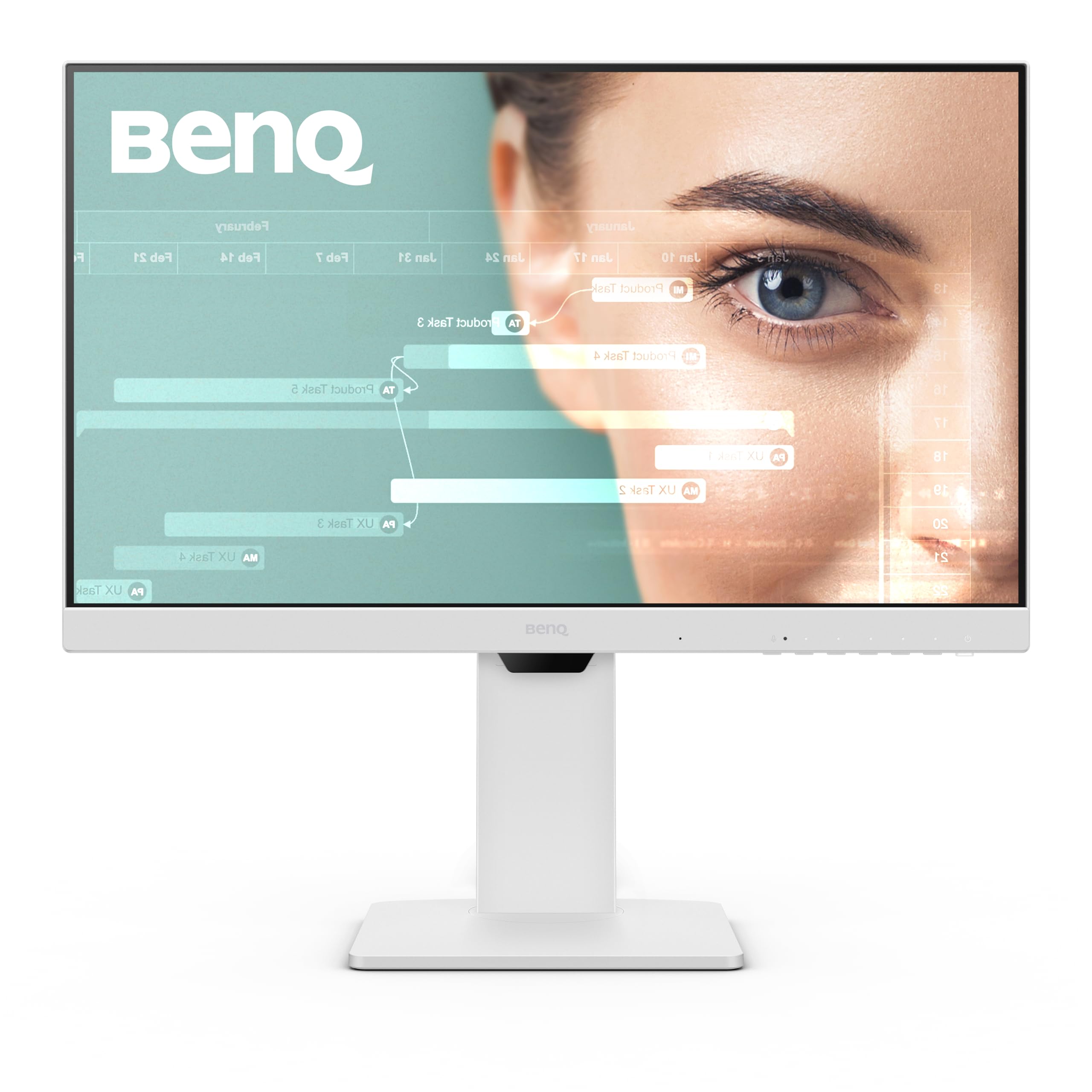 BenQ GW2486TC 24 Inch 1080p IPS Computer Monitor with USB-C Hub - Eye-Care Technology, Adaptive Brightness, Height Adjustable, Noise-Cancelling Mic - Perfect for Office Work, Coding, and Home Use