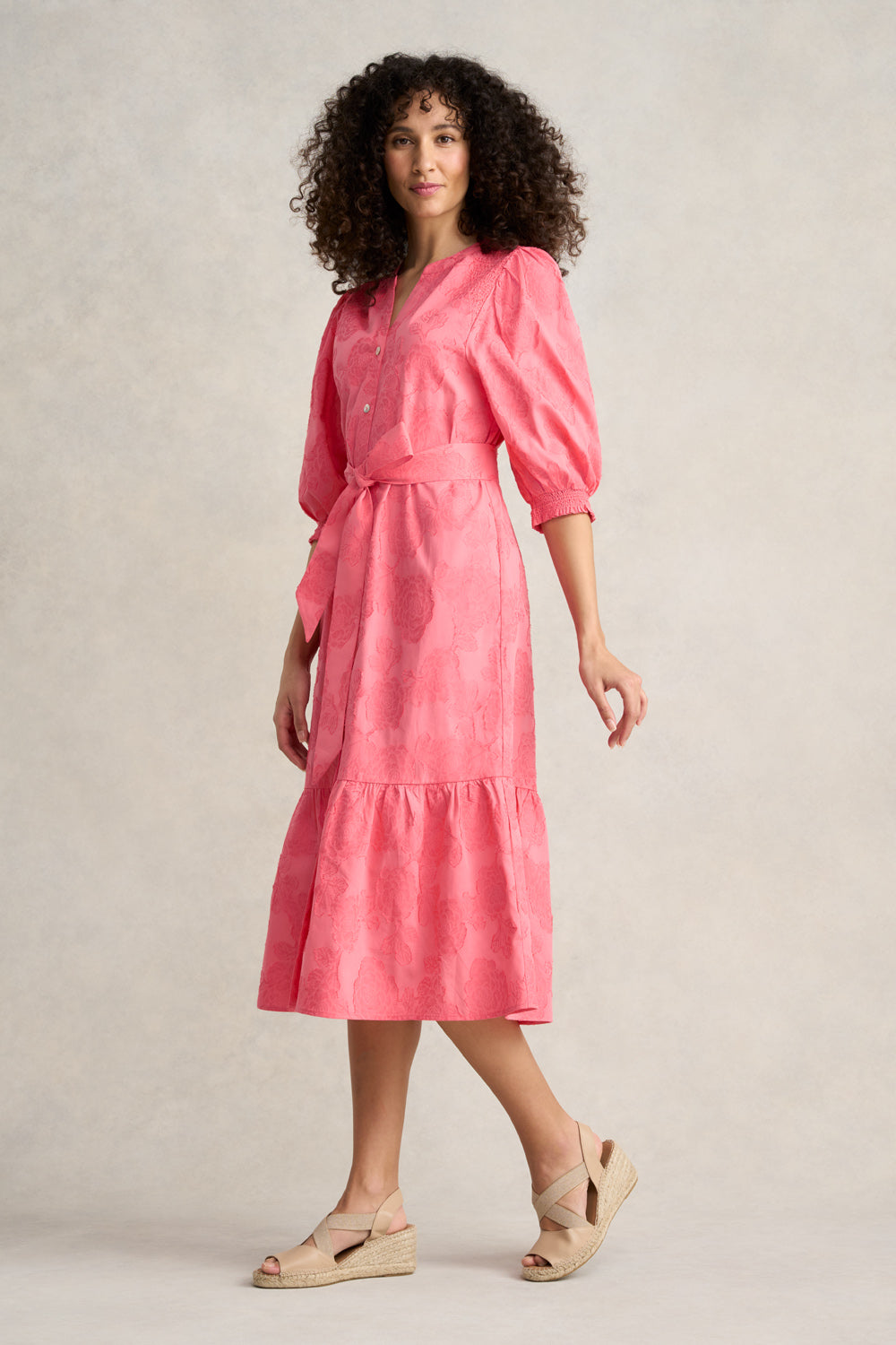 Guava Smock Detail Cotton Dress - Flowy & Comfortable Summer Dress for Women, Perfect for Beach, Vacation & Casual Outings