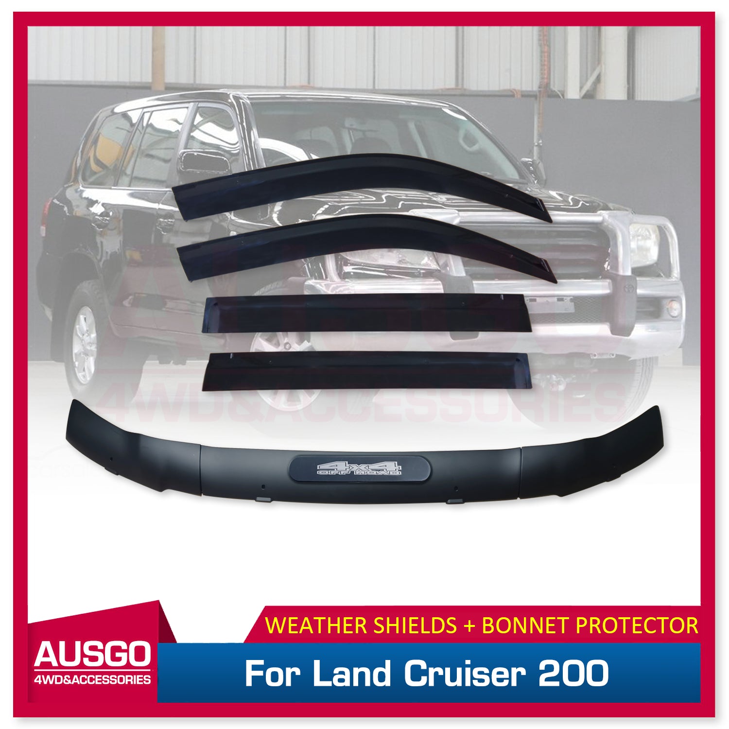 Toyota Land Cruiser 200 LC200 (2007-2015) Weather Shields & Bonnet Protector - Durable Injection Molded Car Accessories for Off-Road Protection & All-Weather Driving