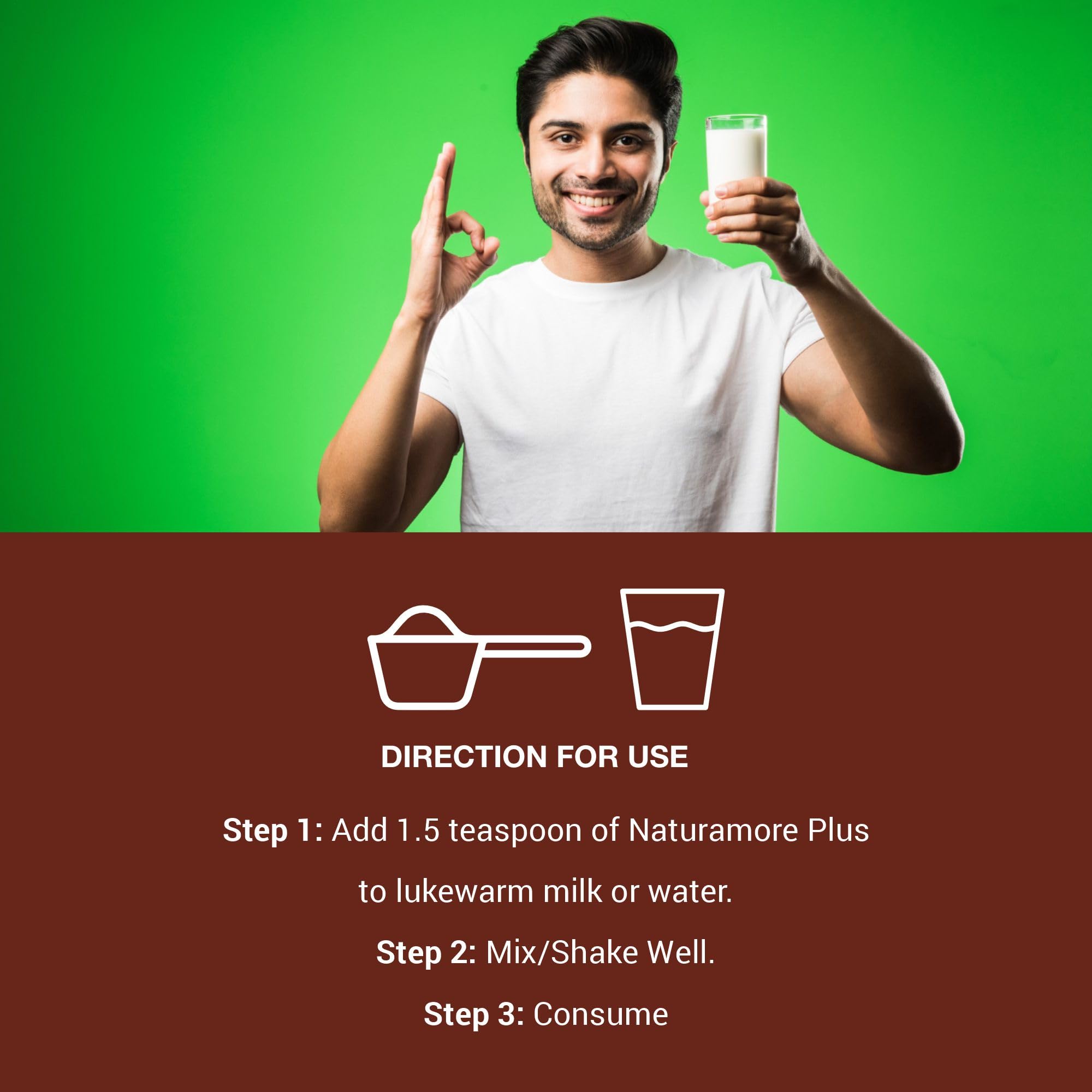 Naturamore Plus Protein Powder - 60% High Protein with Lutein, Probiotics & Omega 3 DHA | Gluten-Free, Non-GMO, No Sugar Added | French Vanilla Flavor 400g - Perfect for Post-Workout Recovery & Healthy Lifestyle