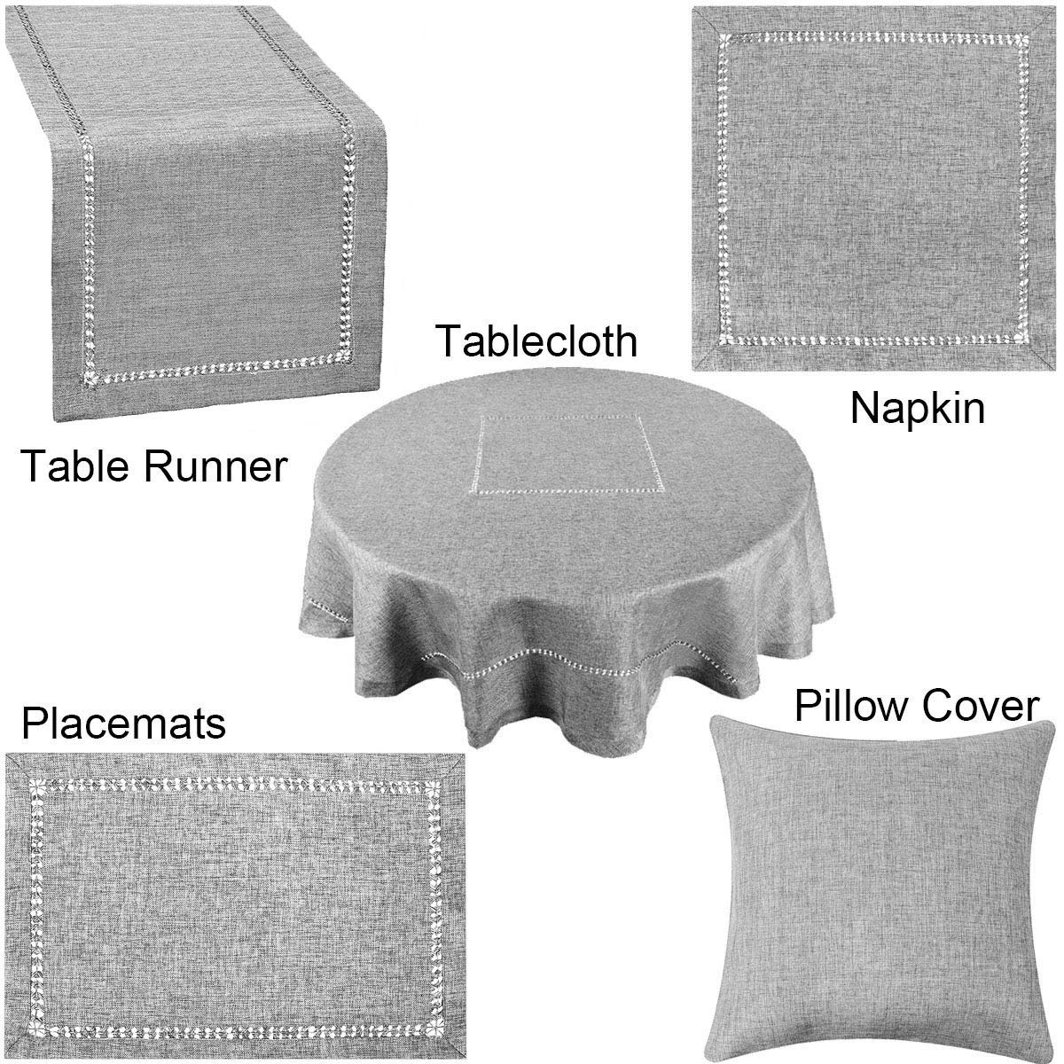 Grelucgo 4-Pack Handcrafted Dark Gray Cotton Dinner Napkins - 18x18 Inch Square Double-Hemstitched Table Linens for Fine Dining & Special Occasions