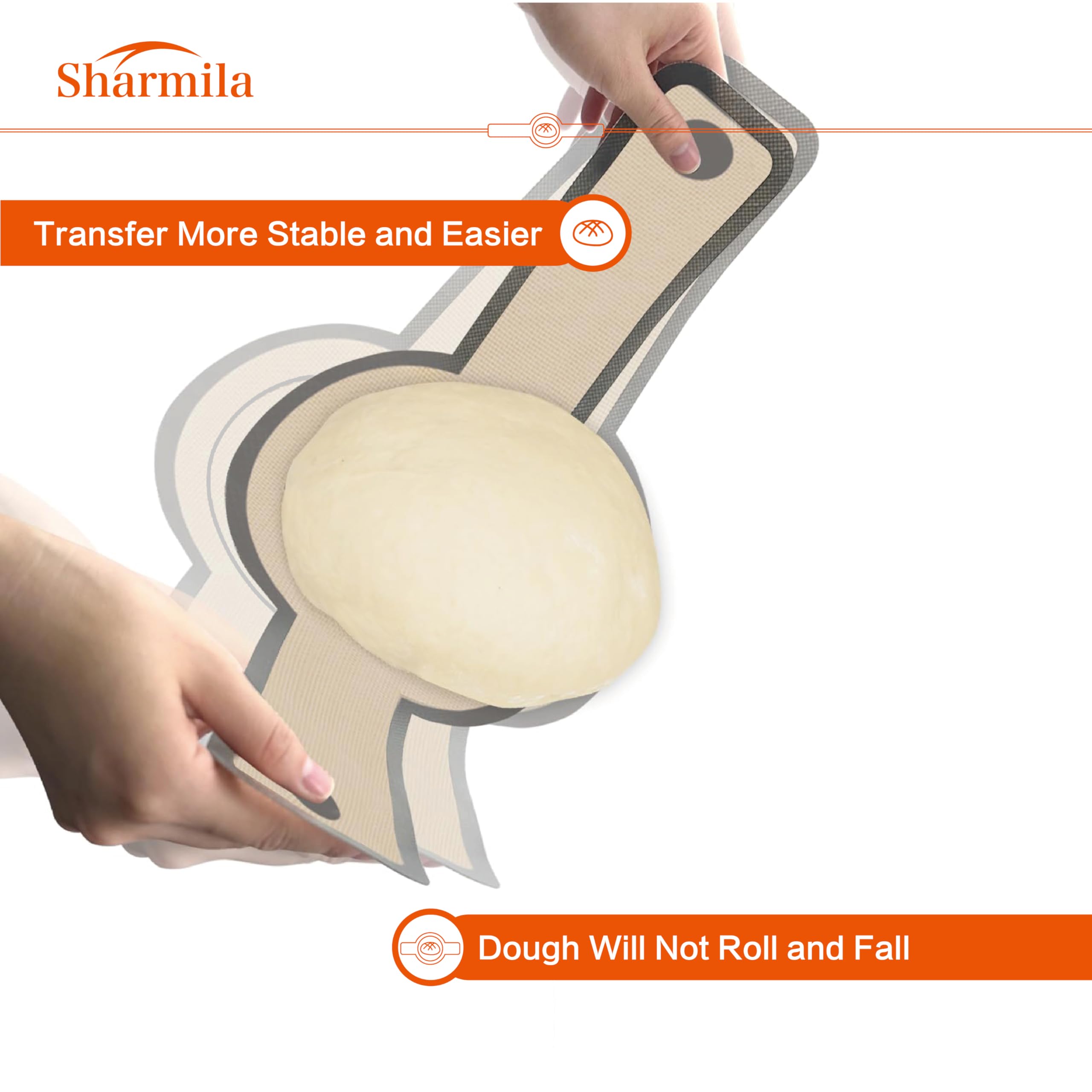 Non-Stick Silicone Bread Sling for Dutch Oven - Heat Resistant Oval & Round Loaf Lifter with Long Handles (2Pcs) - Perfect for Sourdough, Artisan Bread Baking & Easy Dough Transfer