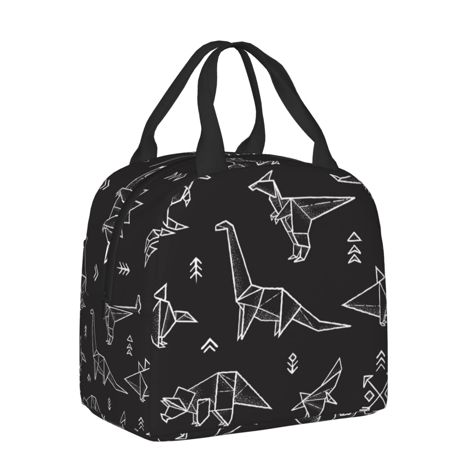 Galaxy Origami Dinosaur Insulated Lunch Box - Reusable Thermal Meal Bag for Kids & Adults | Perfect for School, Work, Travel, Picnics & Outdoor Activities
