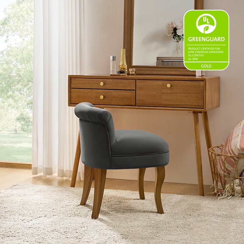 Moises Velvet Vanity Stool with Optional Types - Elegant Makeup Stool for Dressing Table, Bedroom & Bathroom