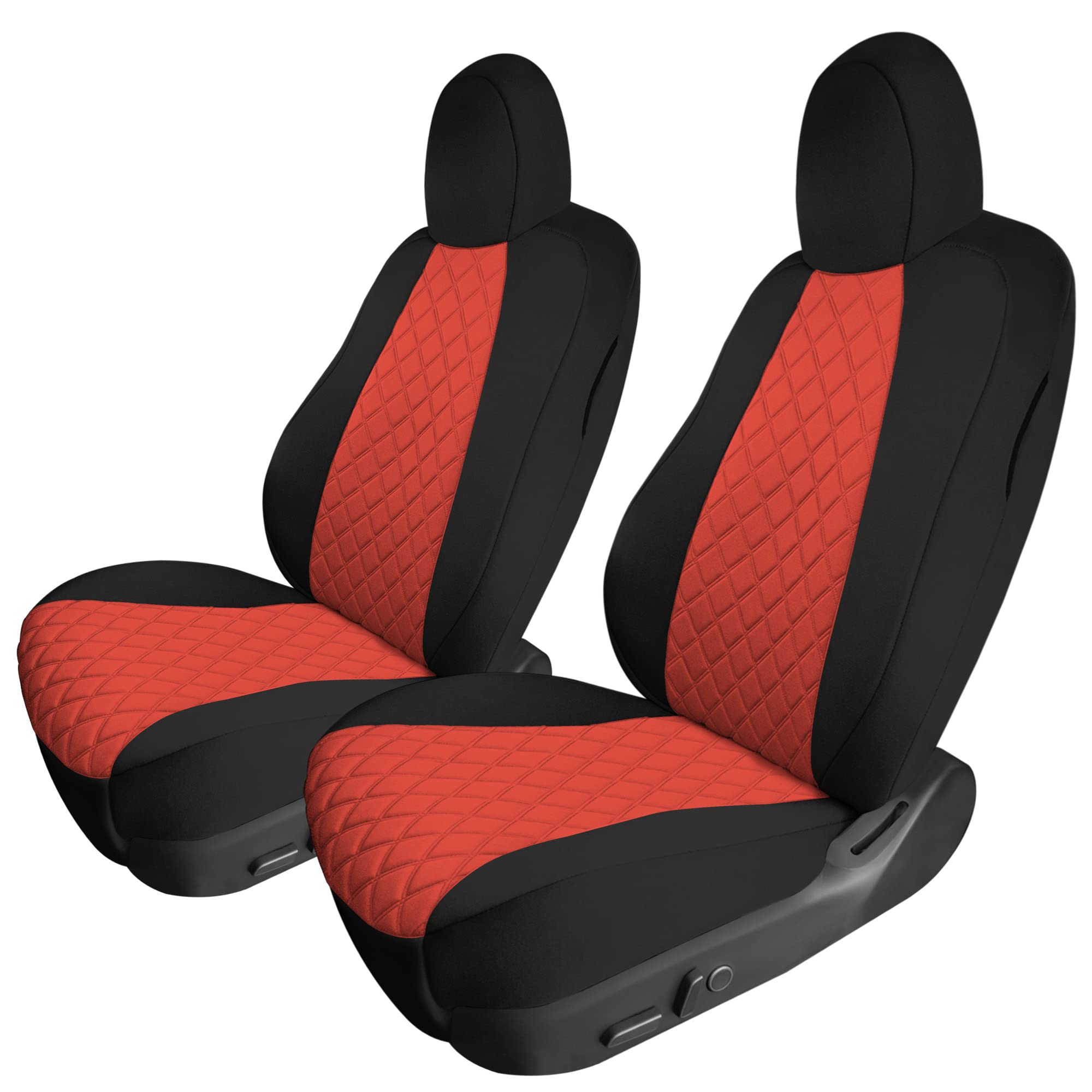 Custom Fit Waterproof Tesla Model Y Seat Covers (2020-2024) - Front Set in Red | Premium Automotive Interior Accessories | Perfect for Road Trips & Daily Commutes