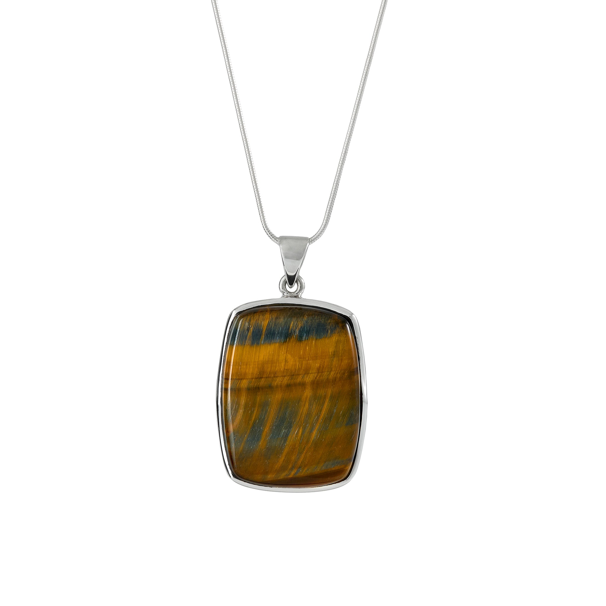 Natural Tiger's Eye Stone Pendant Necklace for Women & Men - Healing Crystal Jewelry for Protection, Confidence & Good Luck - Perfect for Meditation, Gifts & Spiritual Healing
