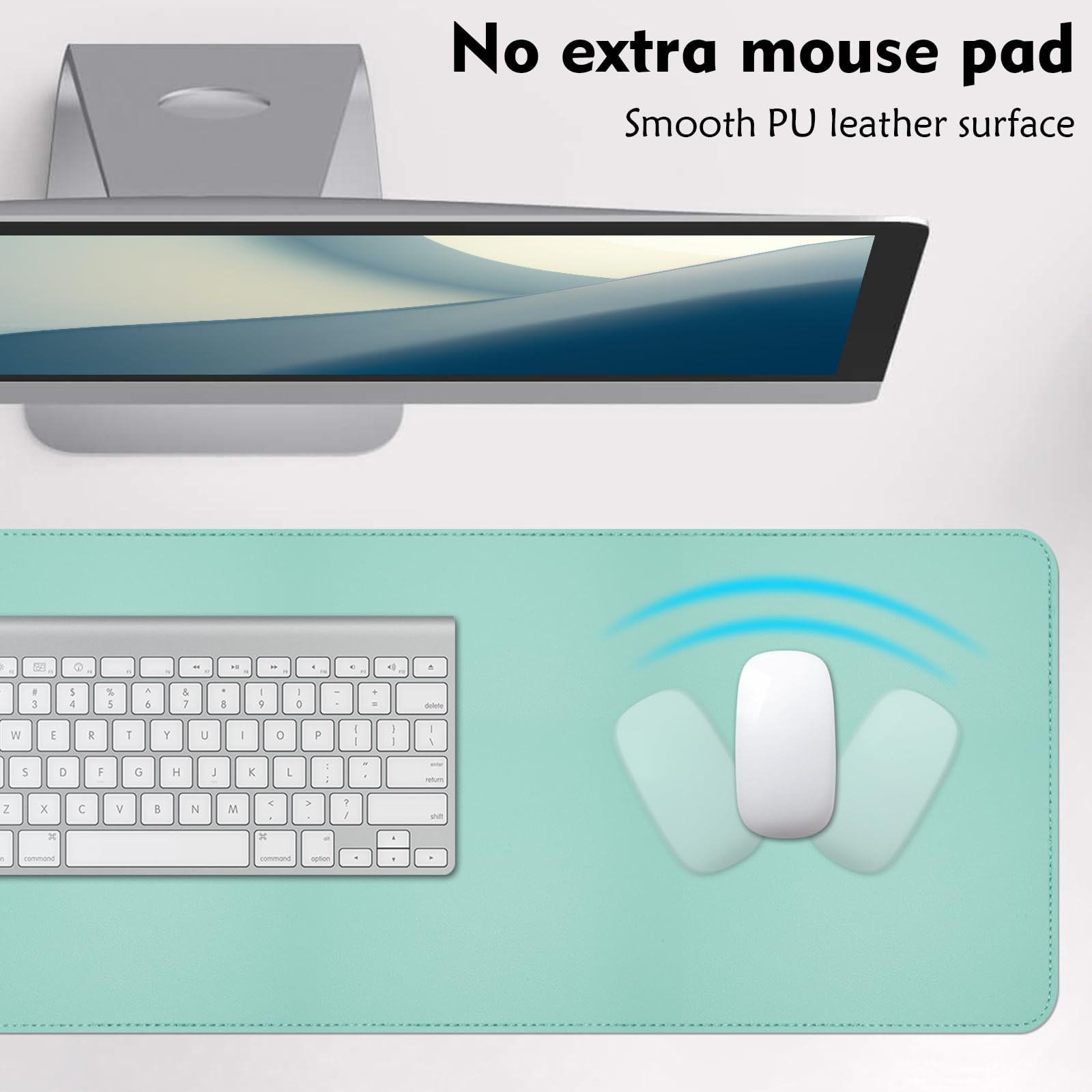 Premium Dual-Sided Desk Mat - Large Non-Slip Cork & PU Leather Mouse Pad (31.5