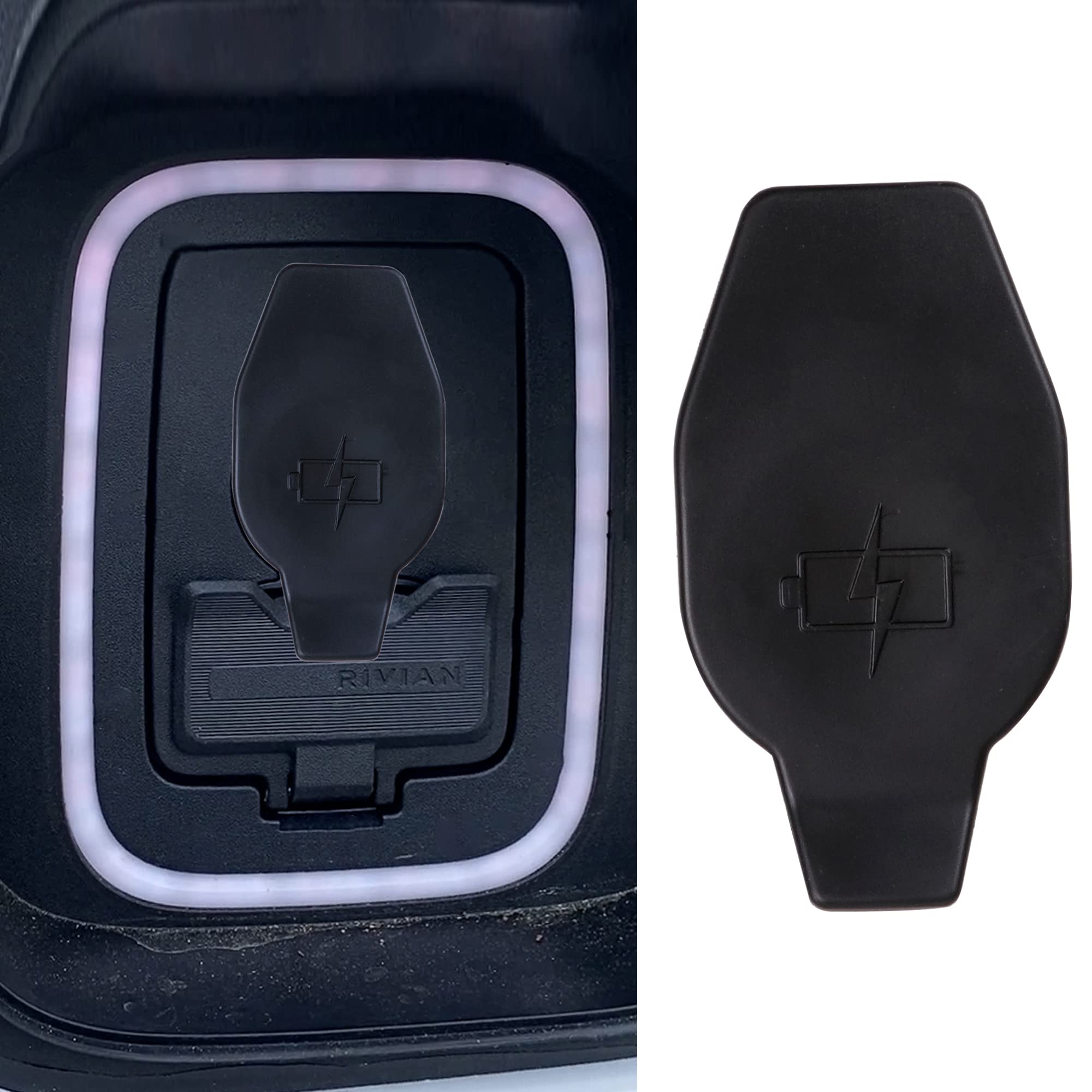 Rivian R1T R1S Charger Cover - Waterproof Dust Plug for 2022-2025 Models | TPE Charging Port Protector | Exterior Accessories (1 Pack, Black) | Perfect for Off-Road & Outdoor Adventures