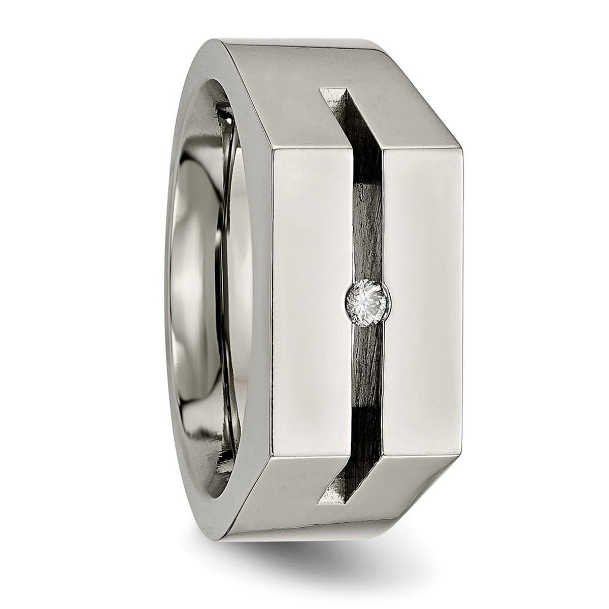 Titanium Diamond Ring for Women - Polished Elegant Wedding Band, Engagement Ring, Anniversary Gift | Perfect for Proposals, Special Occasions & Everyday Wear