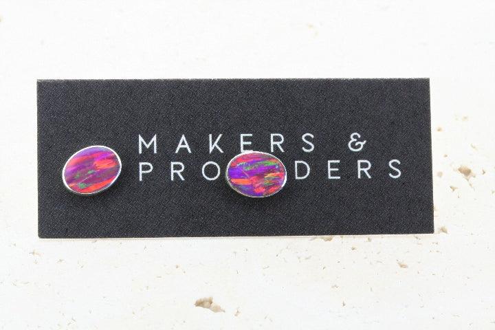 Opal Stud Earrings Oval Rose Gold - Elegant Jewelry for Women, Perfect for Weddings, Parties & Everyday Wear