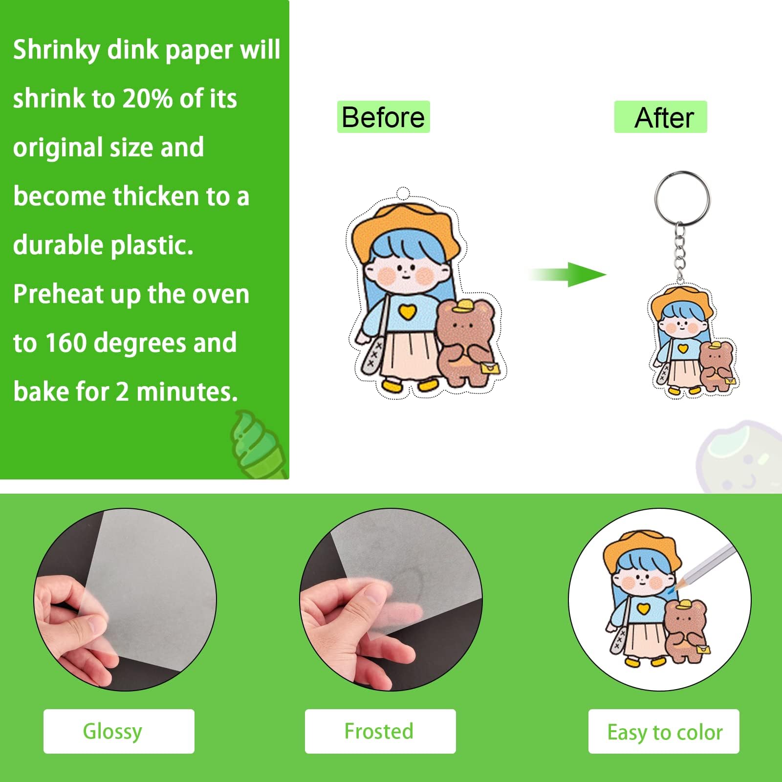Shrinky Dinks Craft Kit - 25pcs Shrink Plastic Sheets with Tools for DIY Keychains, Jewelry & Art Projects | Heat Activated Shrink Film for Creative Crafts, Gifts & School Activities