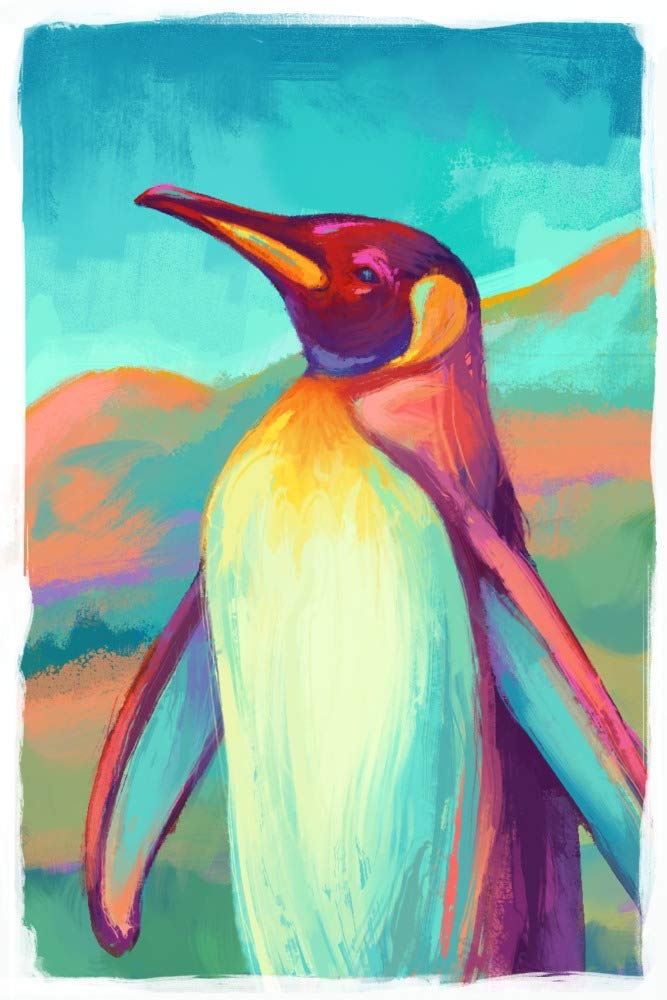 King Penguin Art Print - Vivid 108975 Giclee Gallery Quality (16x24 Inches) - Wildlife Wall Decor, Travel Poster for Living Room, Office & Nursery