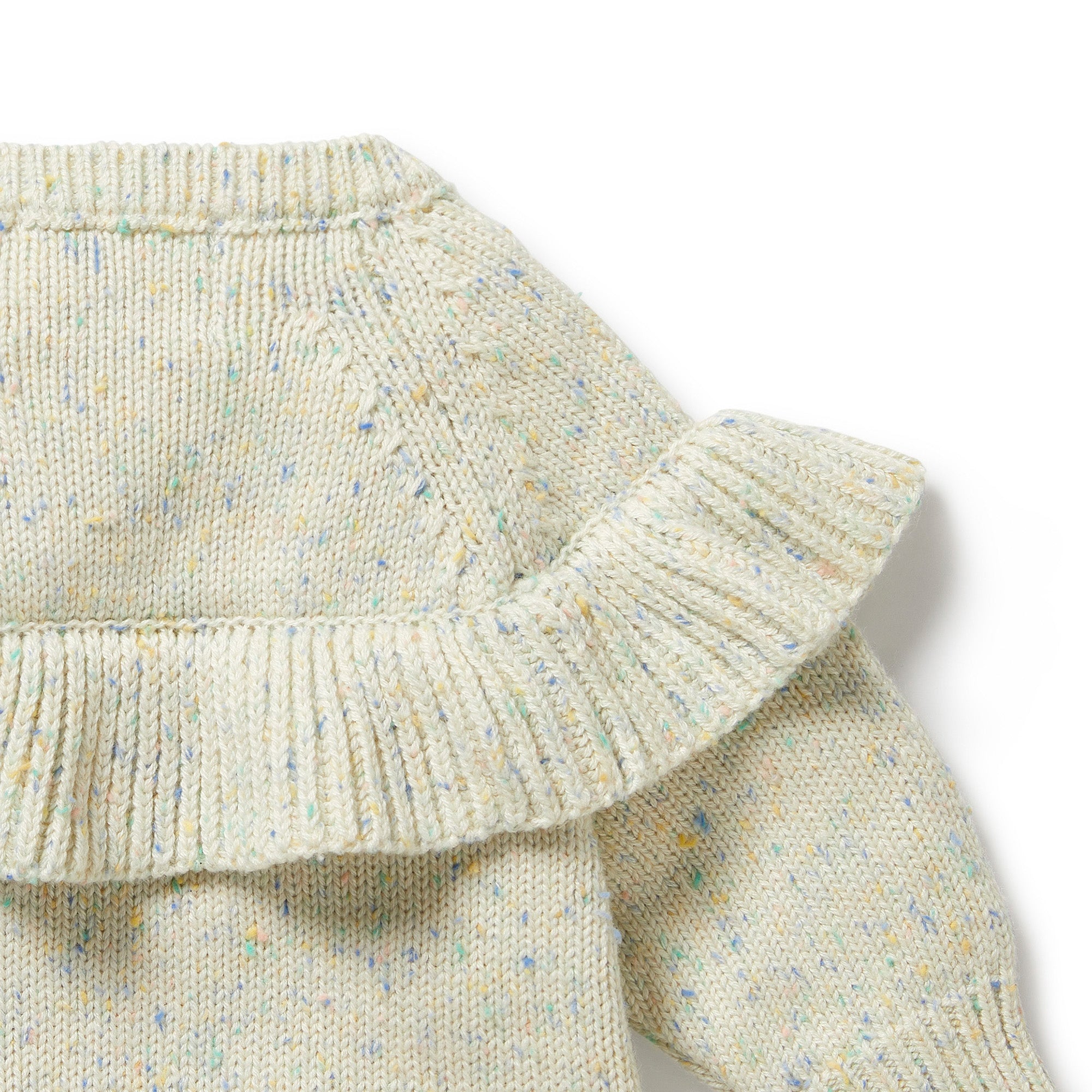 Dew Fleck Knitted Ruffle Jumper Women's Sweater - Soft Comfortable Winter Pullover for Casual Wear, Office & Date Night Outfits
