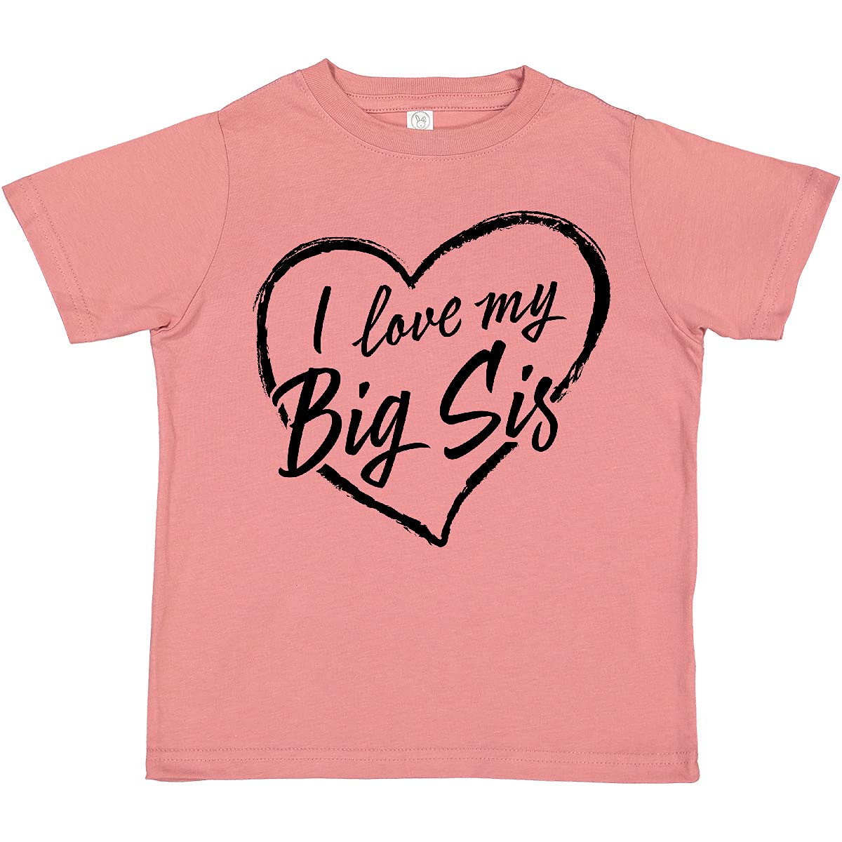 Inktastic I Love My Big Sis Toddler T-Shirt - Black Chalk Heart Design | Cute Sibling Outfit for Toddlers & Kids | Perfect for Family Photos, Birthdays & Matching Sibling Looks