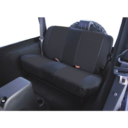 Rugged Ridge Rear Seat Cover Kit - Heavy Duty Fabric, Black (13280.01) | Compatible with 1980-1995 Jeep CJ & Wrangler YJ | Perfect for Off-Roading, Camping & Outdoor Adventures