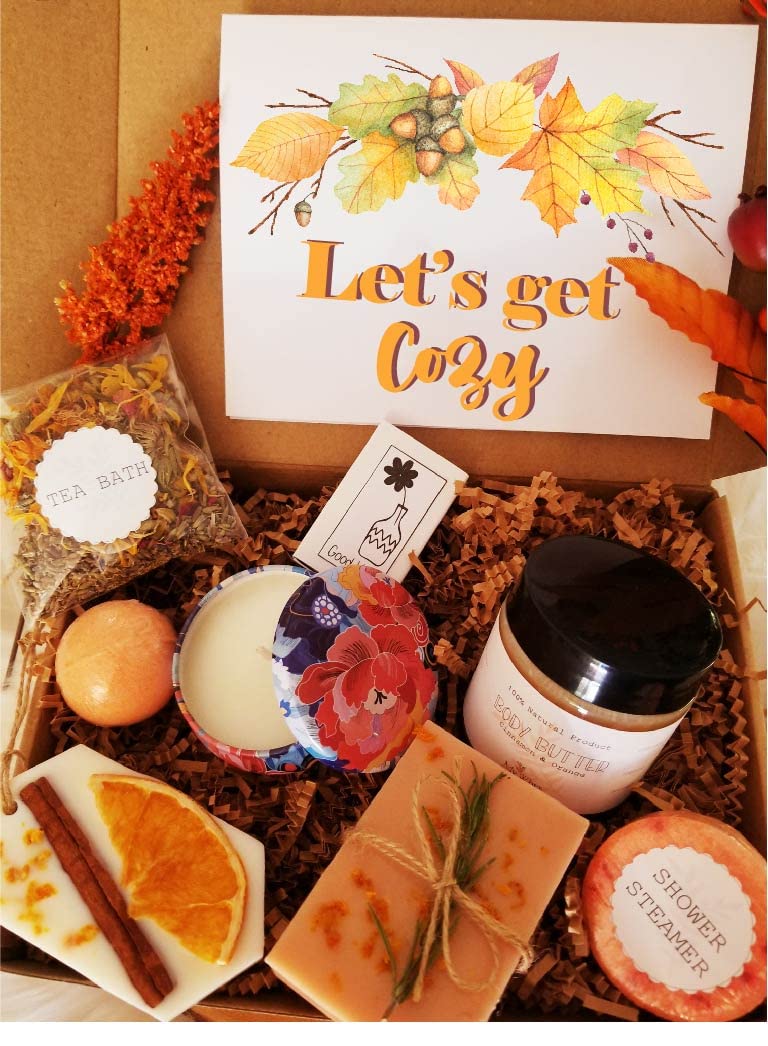 Fall Herbal Care Gift Box - Natural Relaxation Spa Set for Cozy Self-Care