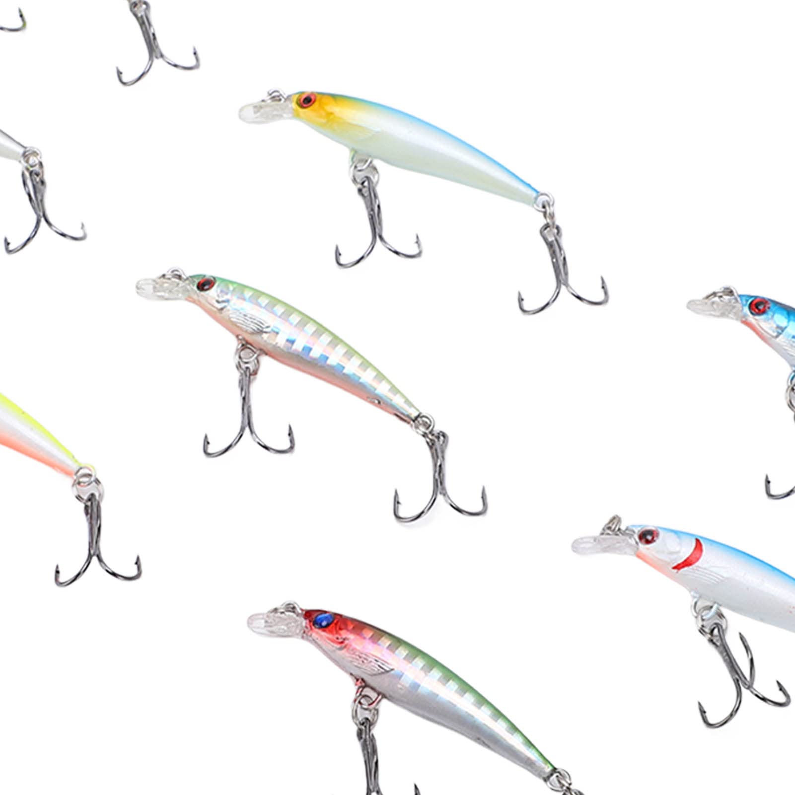 Ubersweet® Minnow Fishing Lure - 8PCS Sinking Hard Bait with High Resolution for Saltwater & Freshwater Fishing - Perfect for Bass, Trout, and Walleye - Ideal for Riverside, Lake, and Ocean Fishing Adventures