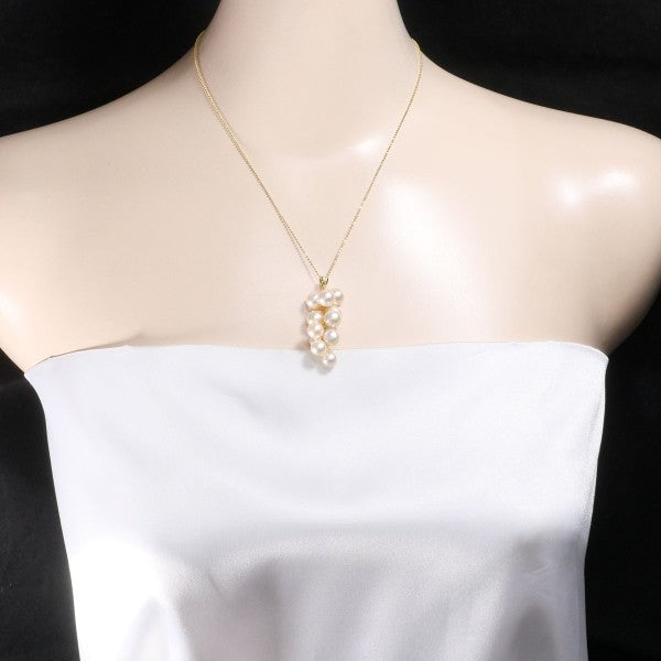 18K Yellow Gold Pearl Necklace for Women - Elegant Luxury Jewelry Gift for Birthday, Anniversary & Wedding - Perfect for Formal Events & Special Occasions