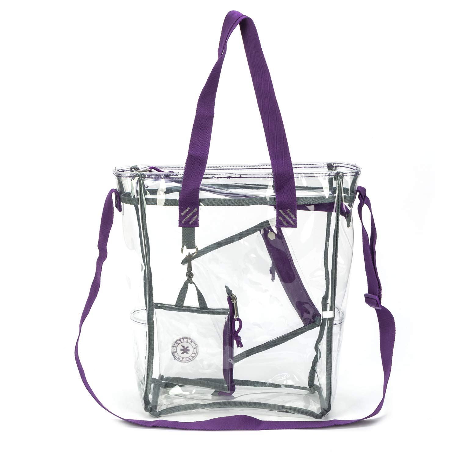 Durable Clear Tote Bag with Zipper - Heavy Duty Transparent Messenger Bag & Cosmetic Pouch | Perfect for Travel, Work, School & Shopping