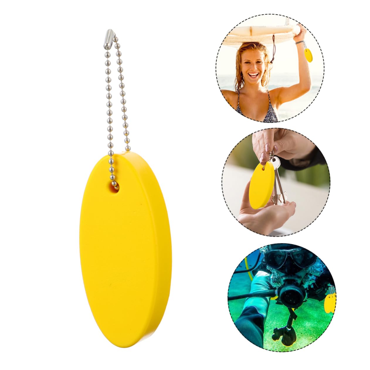 BIUDECO Surfboard Keychain - Floating Oval Keychain Hooks for Car Keys, Beach & Water Sports Accessories - Perfect for Surfing, Swimming, Boating & Outdoor Adventures