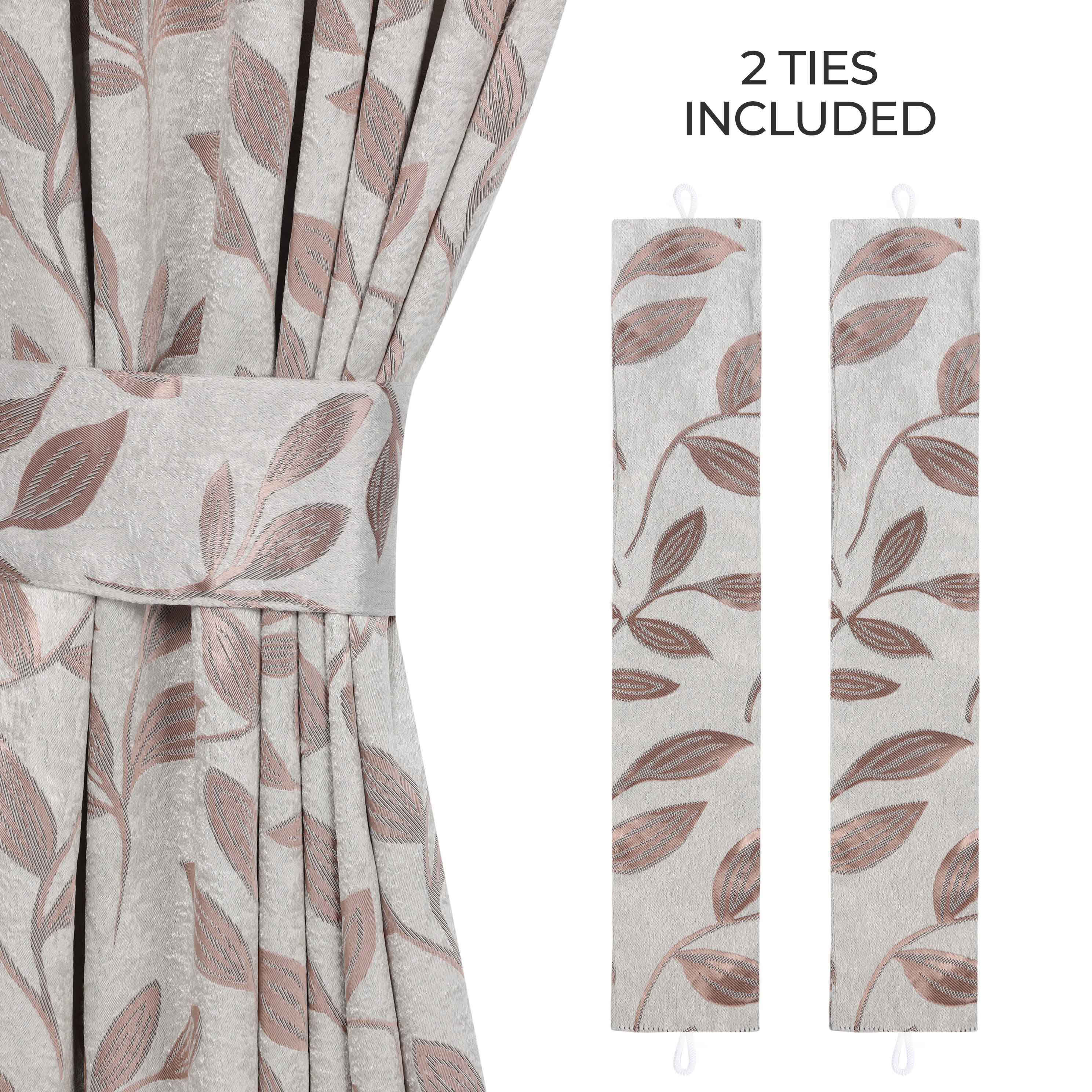 Blackout Curtains for Bedroom - Set of 2 Panels, 100% Room Darkening Thermal Insulated Drapes with Leaves Pattern - Perfect for Nursery, Home Theater & Light Sleepers
