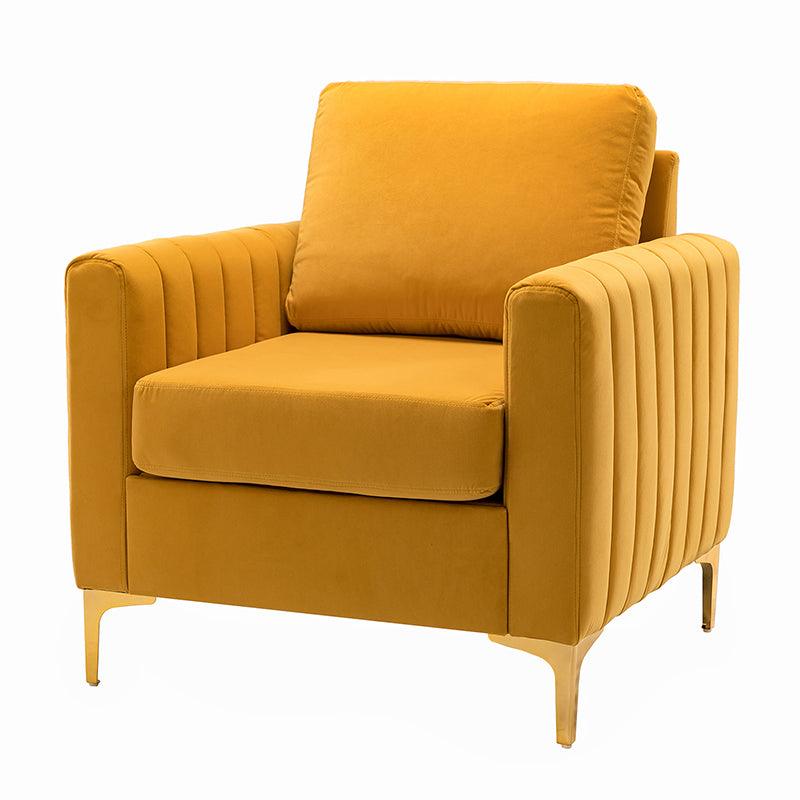 Luxury Didyme Velvet Club Armchair - Modern Accent Chair for Living Room, Bedroom & Office - Plush Upholstered Lounge Chair with Sturdy Wooden Legs - Perfect for Reading Nook, Home Theater & Cozy Spaces
