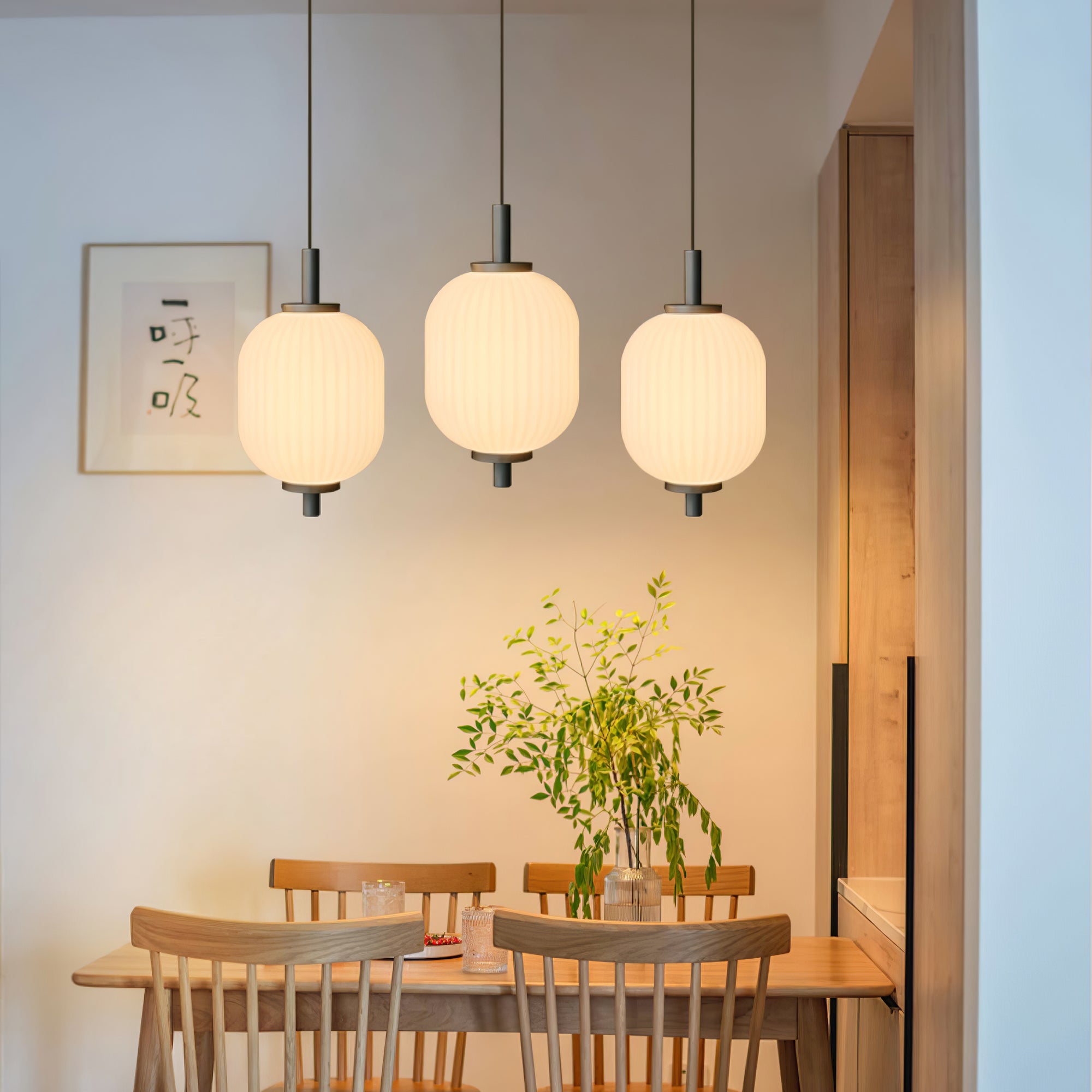 Modern Pendant Light Fixture - Adjustable Hanging Chandelier for Kitchen Island, Dining Room & Bedroom - Elegant Glass & Metal Ceiling Lamp for Home Decor