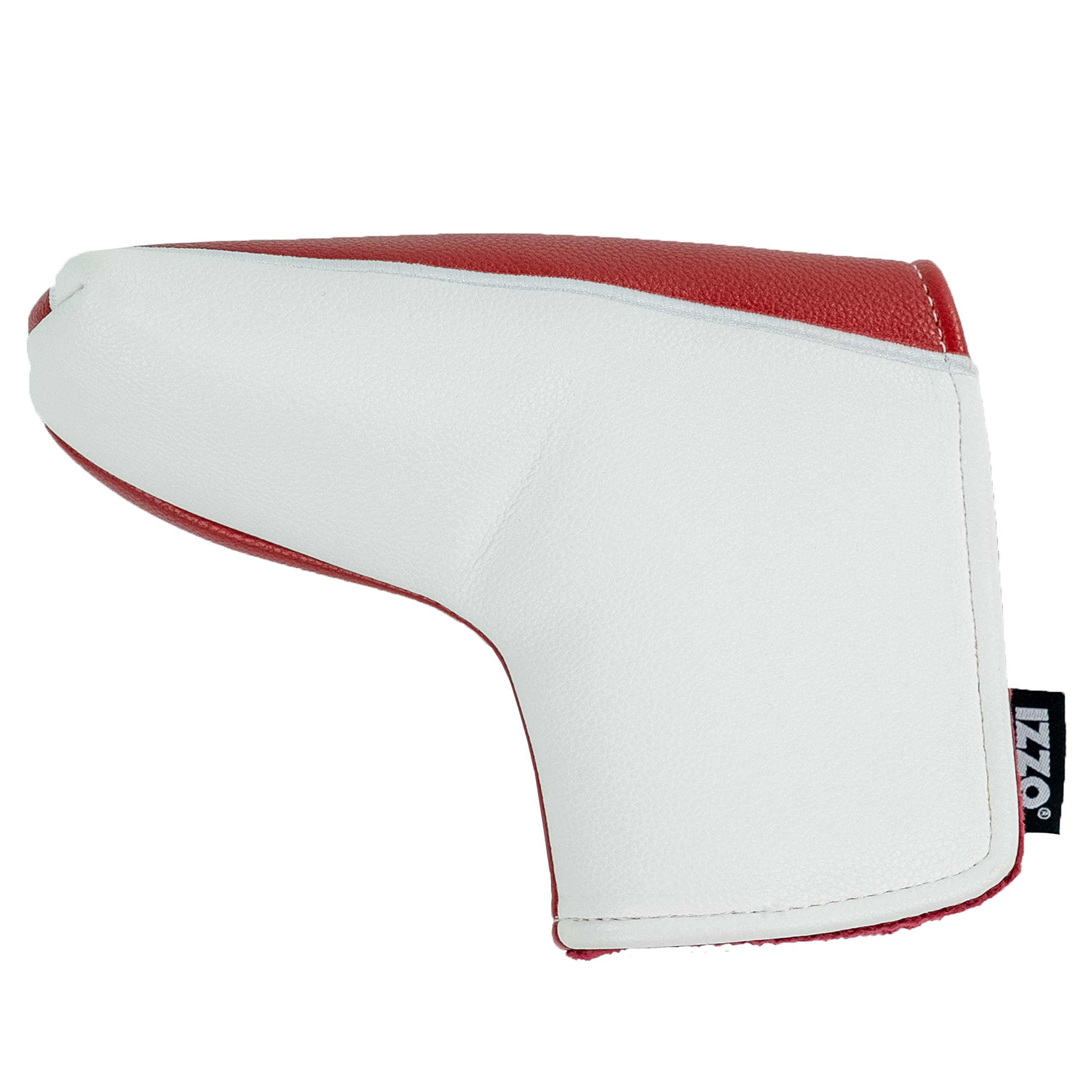 IZZO Golf Blade Putter Headcover - Premium Mallet Putter Cover in Maroon/White | Blade Style Head Cover for Golf Clubs | Perfect for Course Play & Practice Sessions