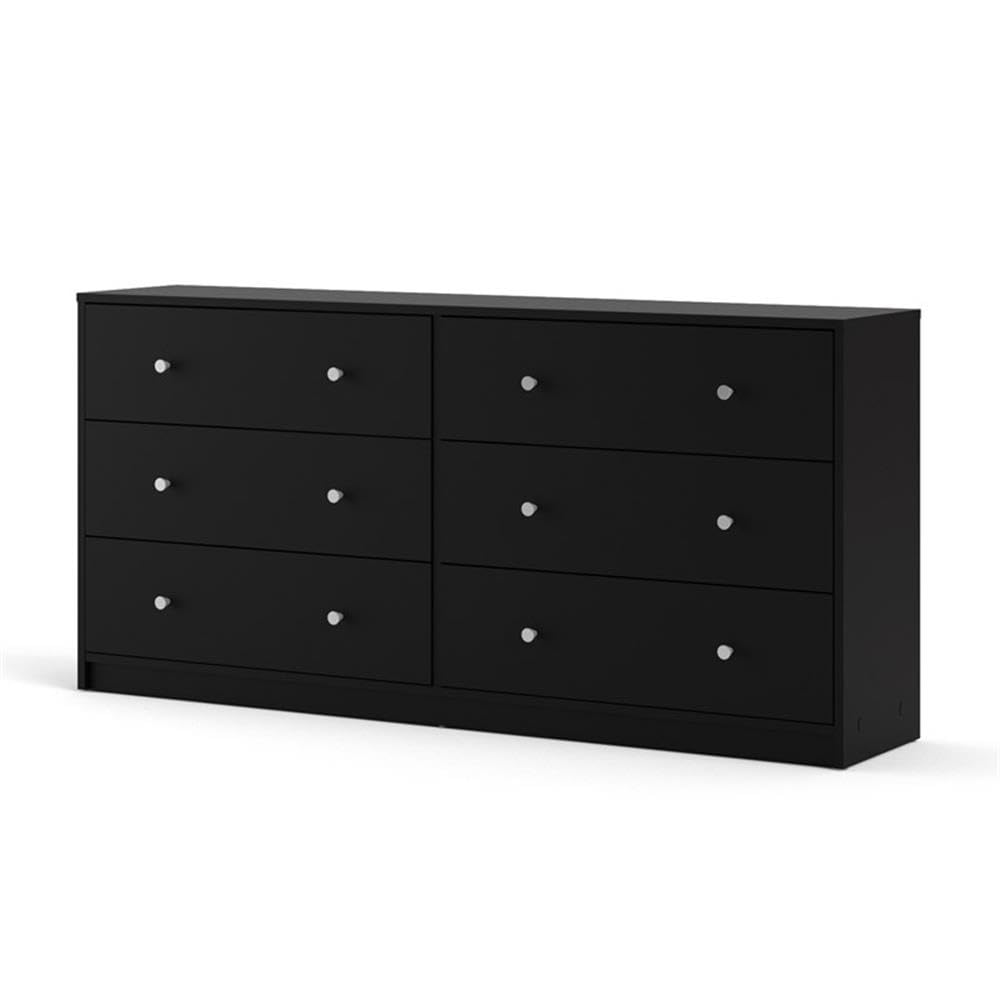 Pemberly Row 3-Piece Engineered Wood Dresser and Nightstand Set in Black - Modern Bedroom Furniture for Master & Guest Rooms