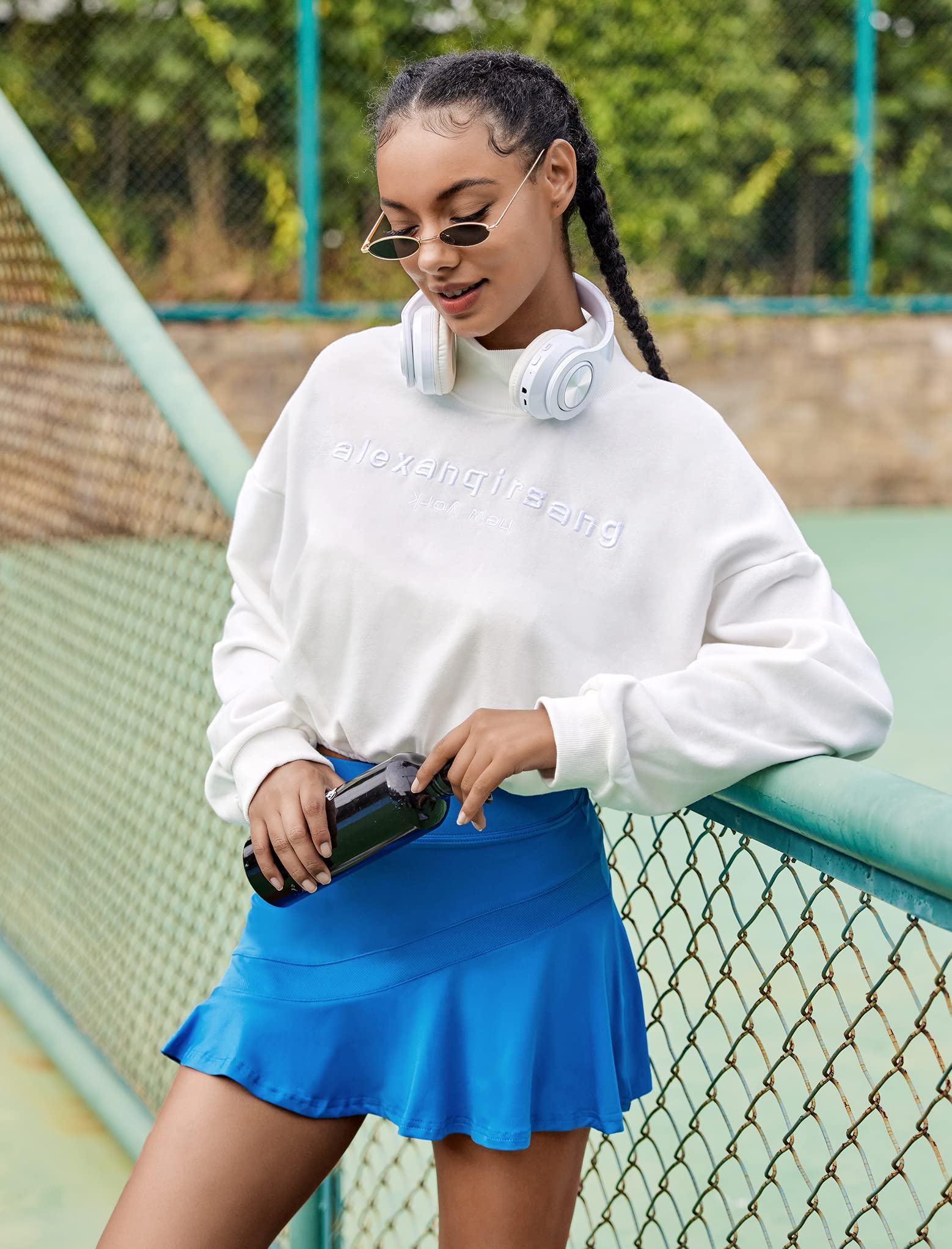 Ekouaer Women's Pleated Tennis Skirt with Pockets - Lightweight Athletic Golf Skort for Running, Workout & Sports - Perfect for Tennis, Golf, Gym & Outdoor Activities