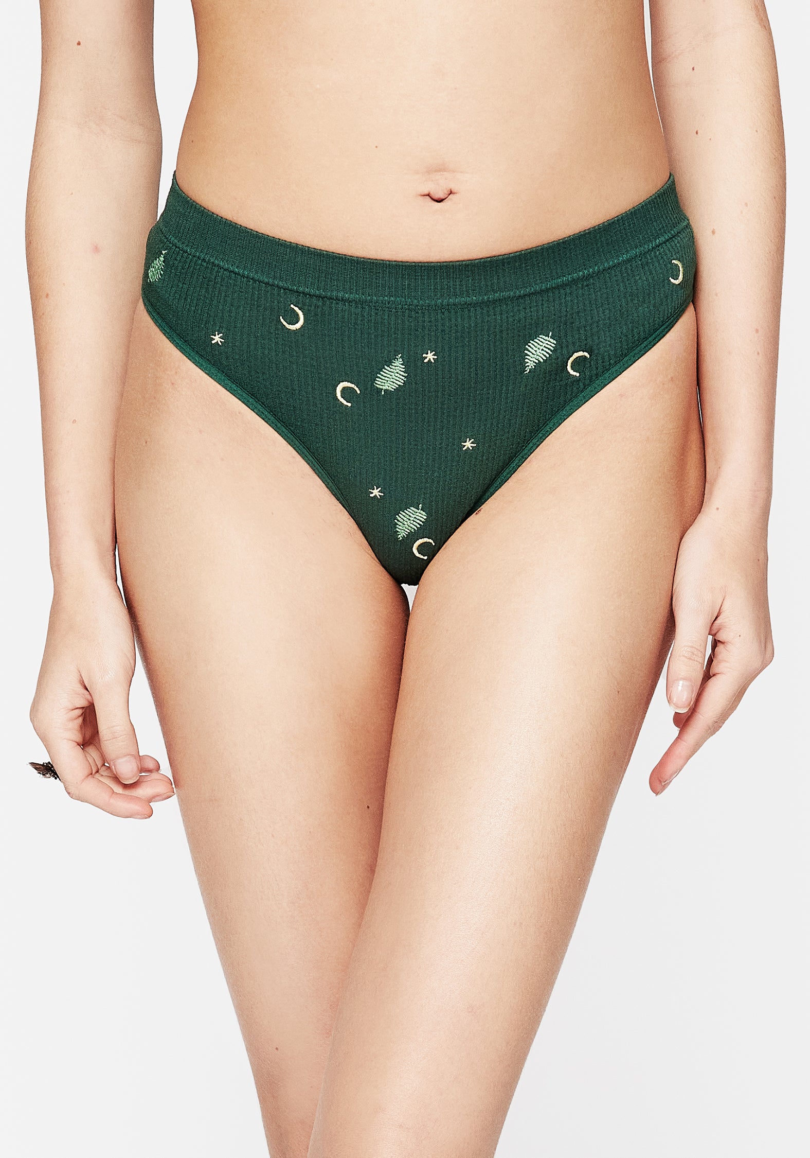 Dianne Fern Embroidered Women's Cotton Underwear - Comfortable & Breathable Panties for Everyday Wear