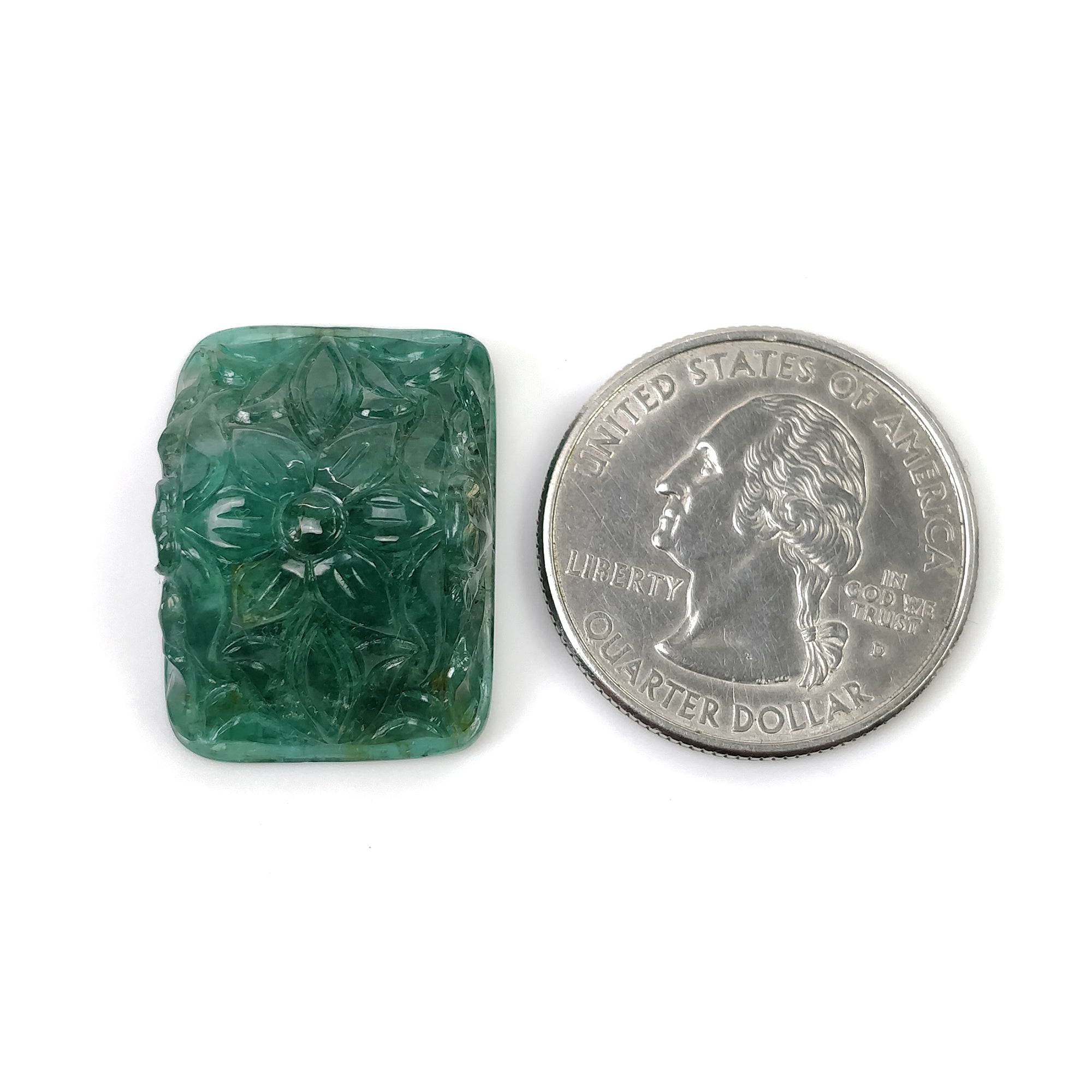Natural 34.60cts Untreated Green Emerald Gemstone Carving - Handcrafted Uneven Shape 24x18mm for Jewelry Making & Collectibles | Perfect for Rings, Pendants & Luxury Gifts
