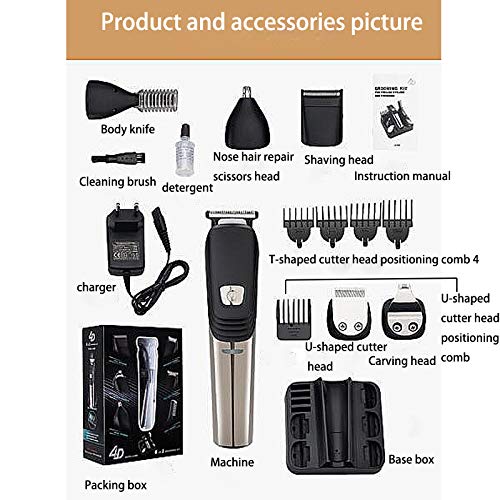 6-in-1 Electric Beard Trimmer for Men - USB Rechargeable Hair Clipper & Mustache Scissors Set LK-800 | Perfect for Home Grooming, Travel & Professional Styling