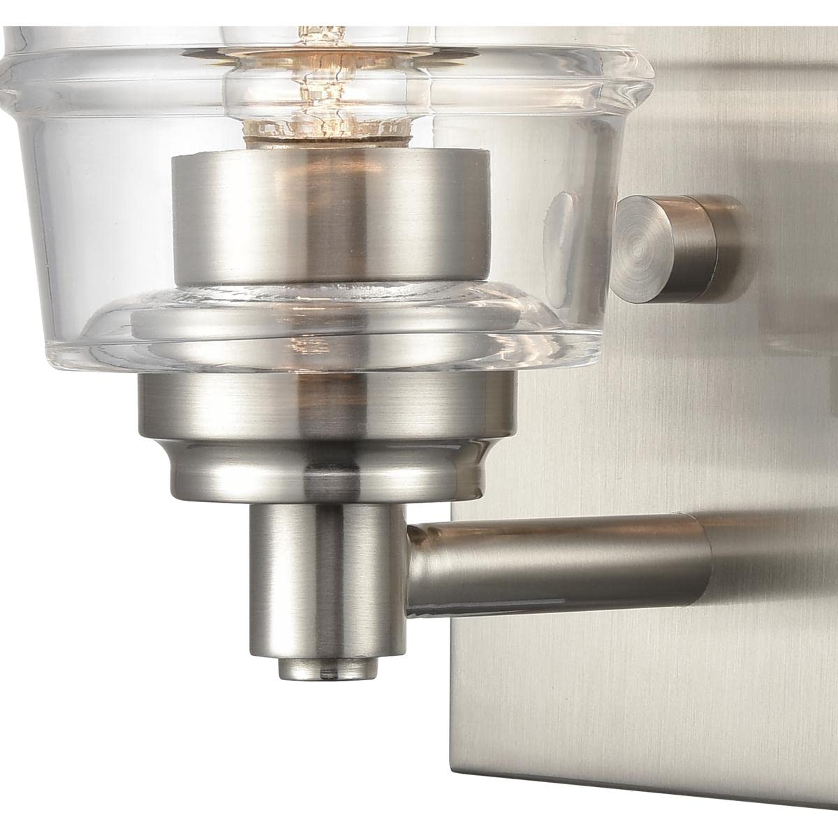 Elk Home Pulsate Vanity Light - 1-Light Satin Nickel Finish with Clear Glass, Transitional Style Bathroom Lighting for Modern & Classic Decor