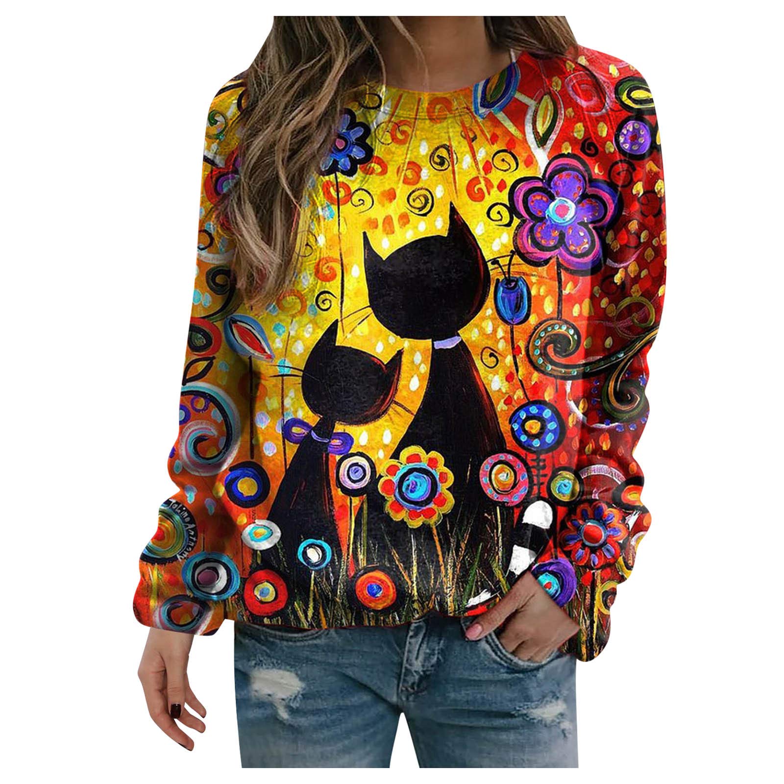 Plus Size Women's Workout Tops - Animal Print Long Sleeve Pullover Sweatshirt Blouse for Yoga, Gym & Casual Wear