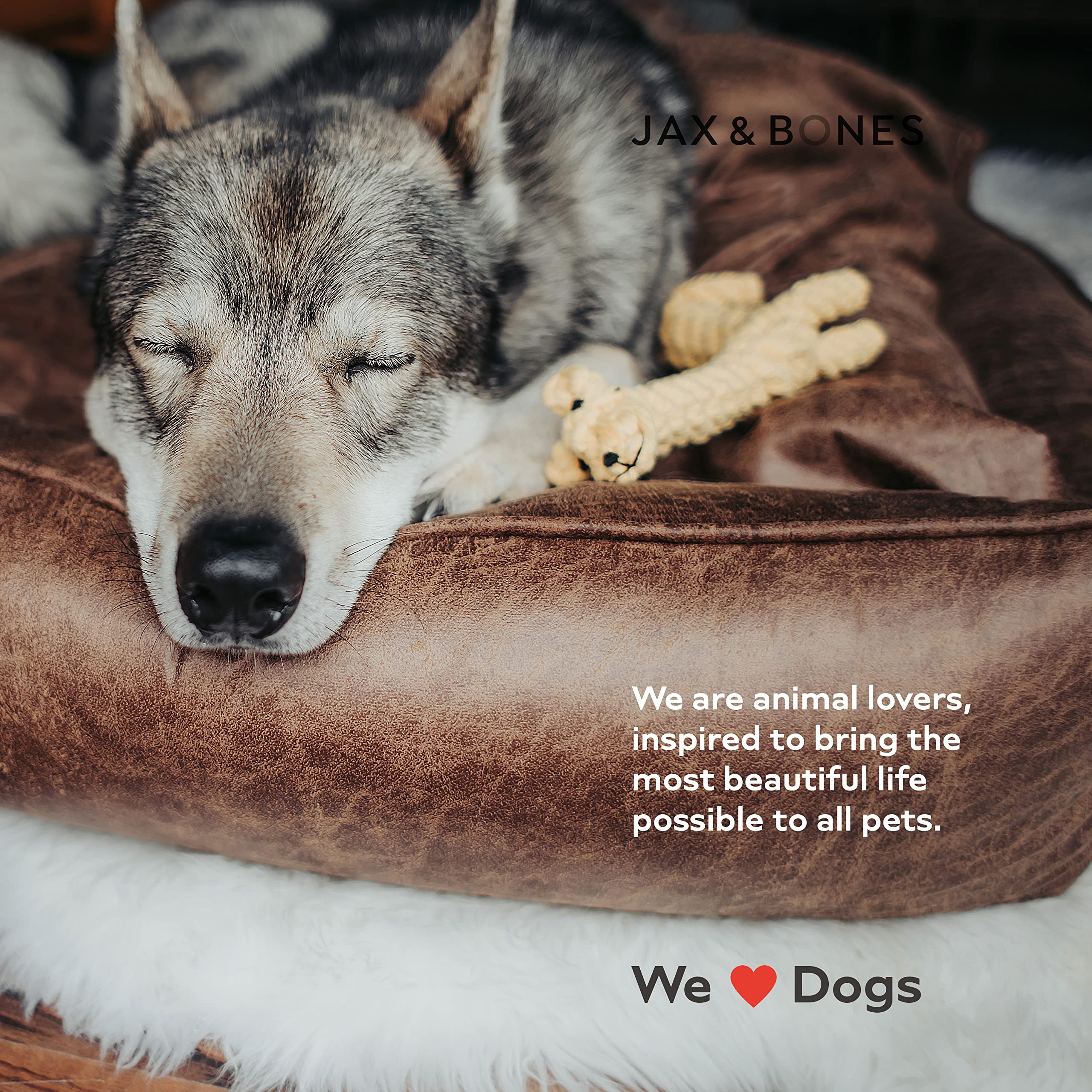 Jax & Bones Machine Washable Dog Bed with Heavy Duty Bolstered Sides - Medium Grey Pet Mat (32