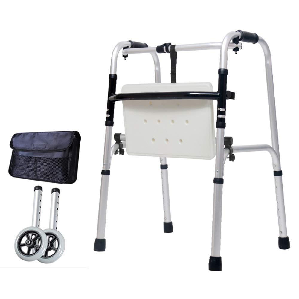 Lightweight Folding Aluminum Rollator Walker with Wheels - Adjustable Height Walking Frame for Seniors & Adults (396 lbs Capacity) - Ideal for Indoor/Outdoor Mobility Assistance & Recovery