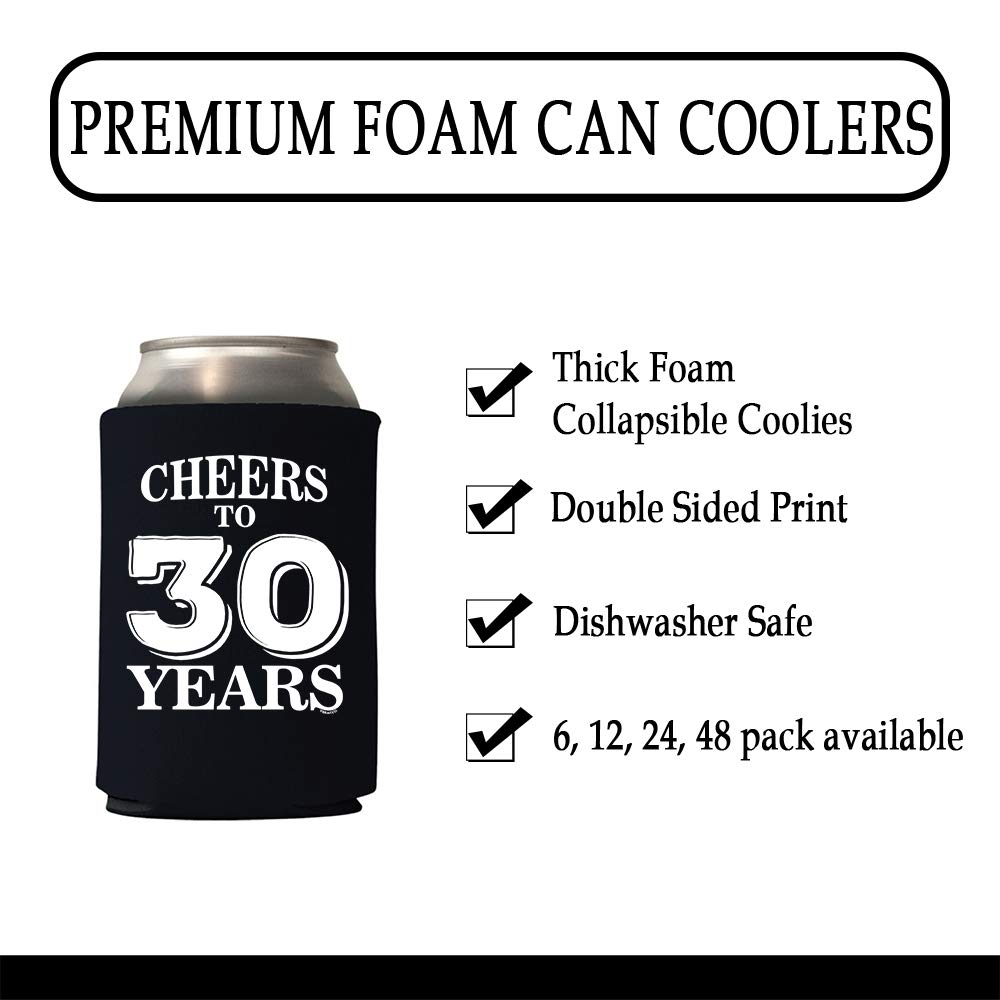 30th Birthday Can Coolie Holder - Insulated Beer Can Koozie for 30th Birthday Party Decorations, Cheers to 30 Years Gift Idea - Perfect for Birthday Celebrations, Graduation Parties & Anniversary Events
