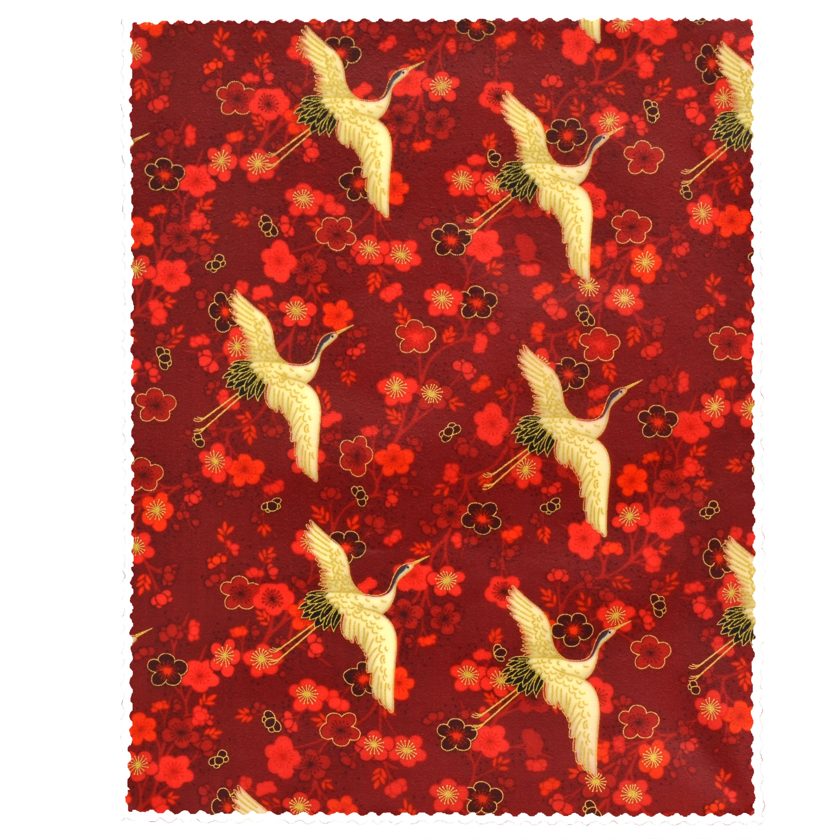 Eco-Friendly Hikari Cranes Medium Beeswax Food Wraps - Reusable Sustainable Alternative to Plastic Wrap for Fresh Food Storage & Lunch Packing
